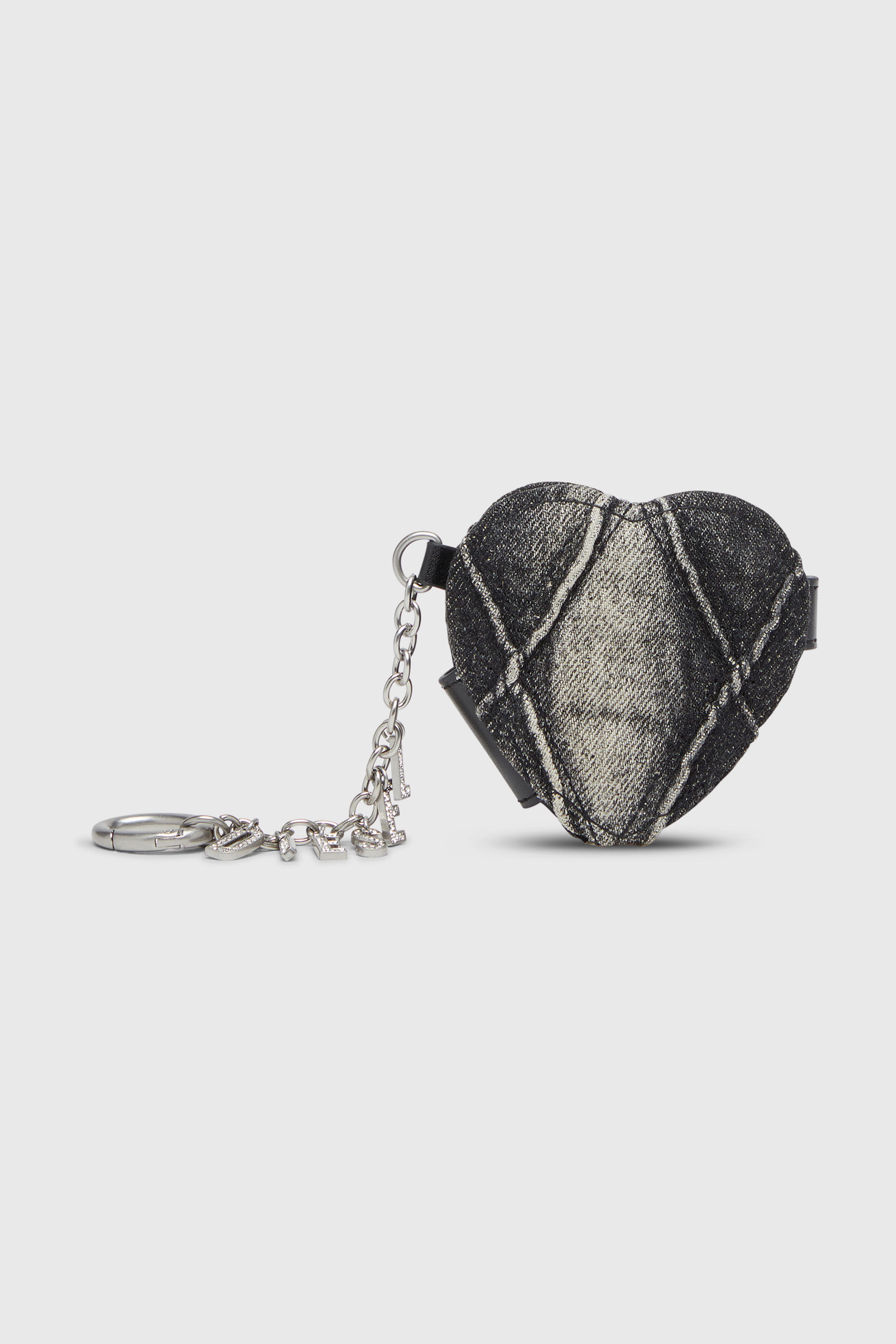 DIESEL✨稀少品　デニムミニリュック　チェーン　フリンジ　フラップ　y2k Women's Mirror charm in argyle quilted denim | Black | Diesel
