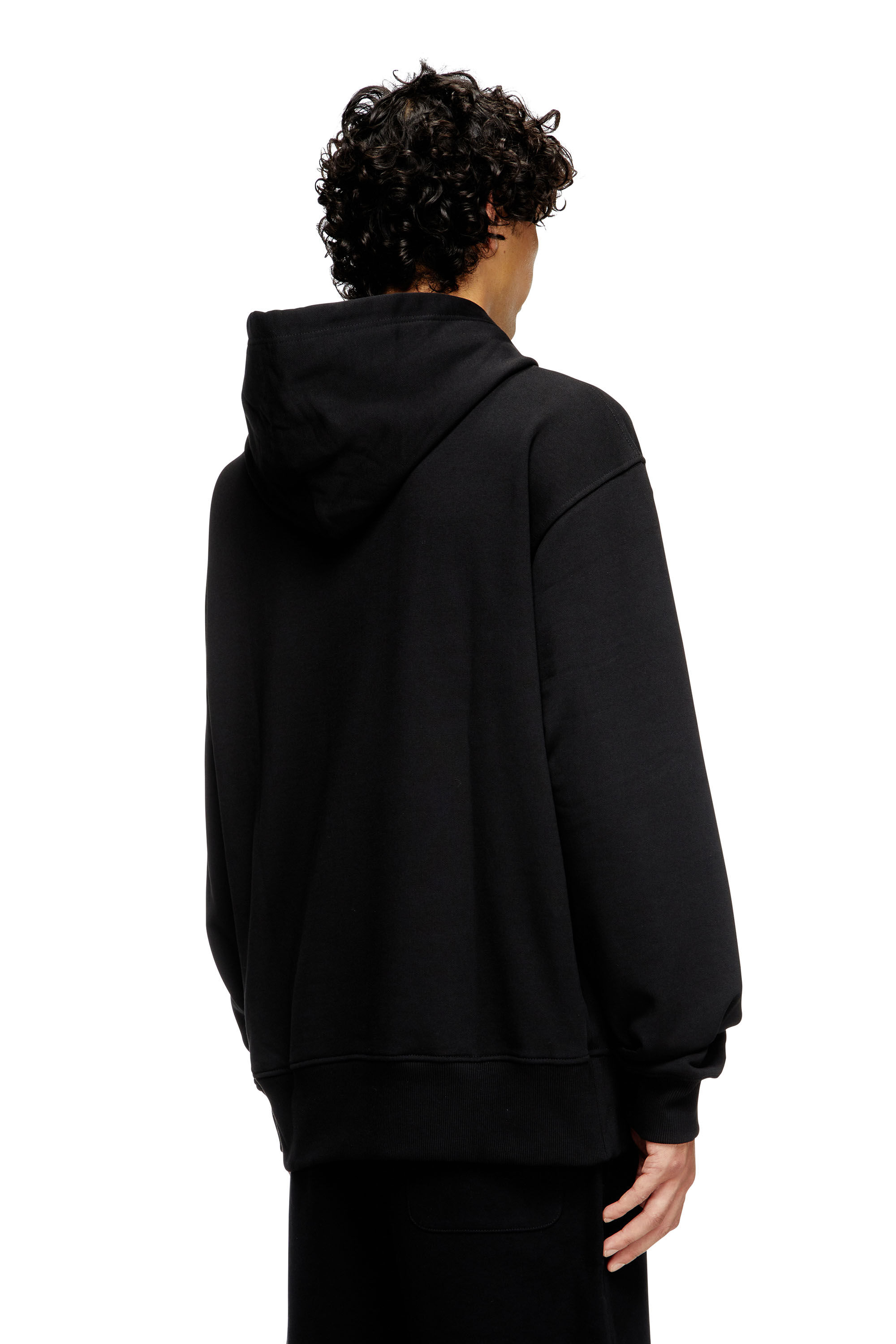 ★DIESEL★ S Max OD Hood Black A098560BMBJ9XX A098560BMBJ9XX Men's Hoodie with metallic logo | Black | Diesel