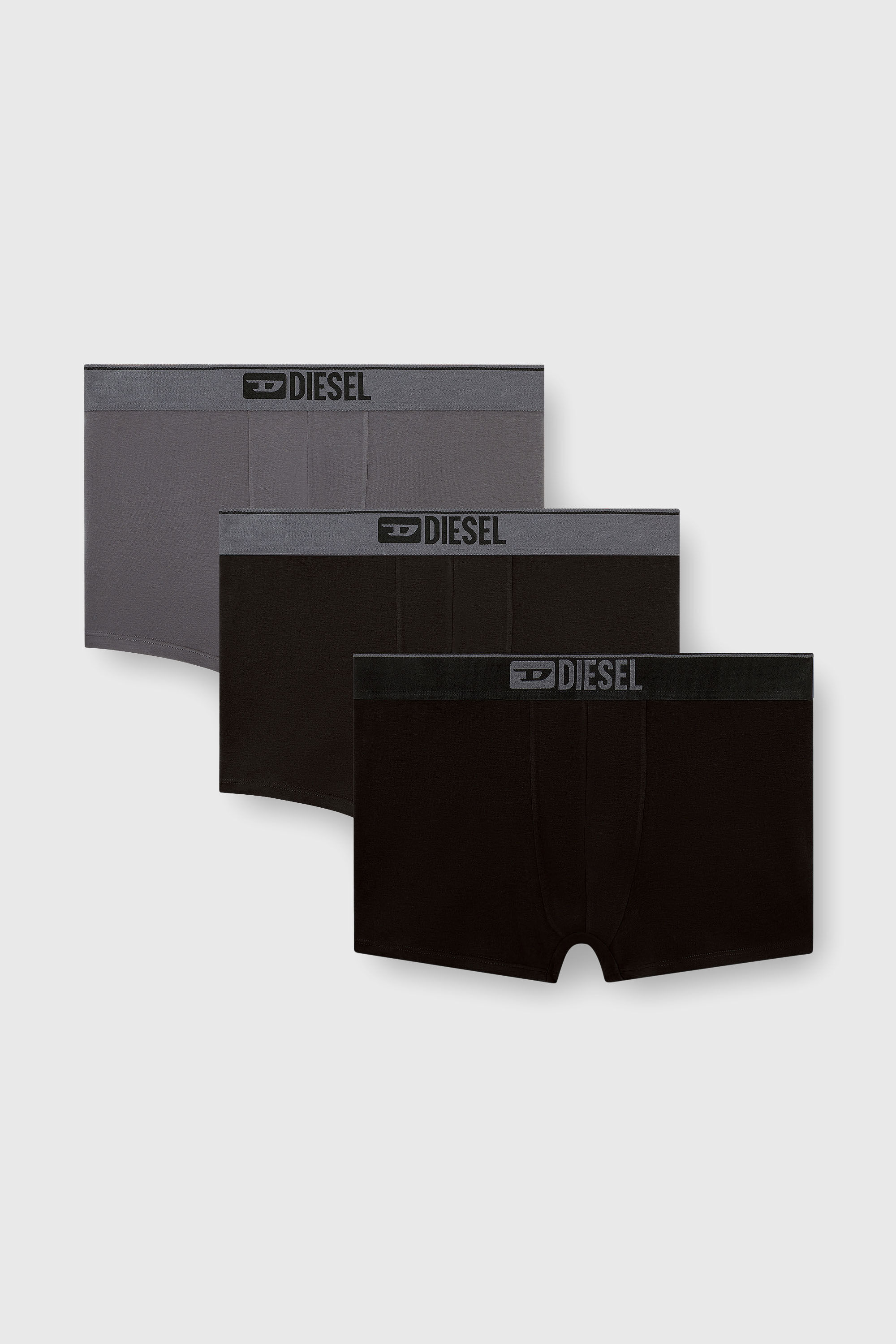 Diesel - UMBX-DAMIENTHREEPACK, Man's Three-pack of plain boxer briefs in Black/Grey - 4
