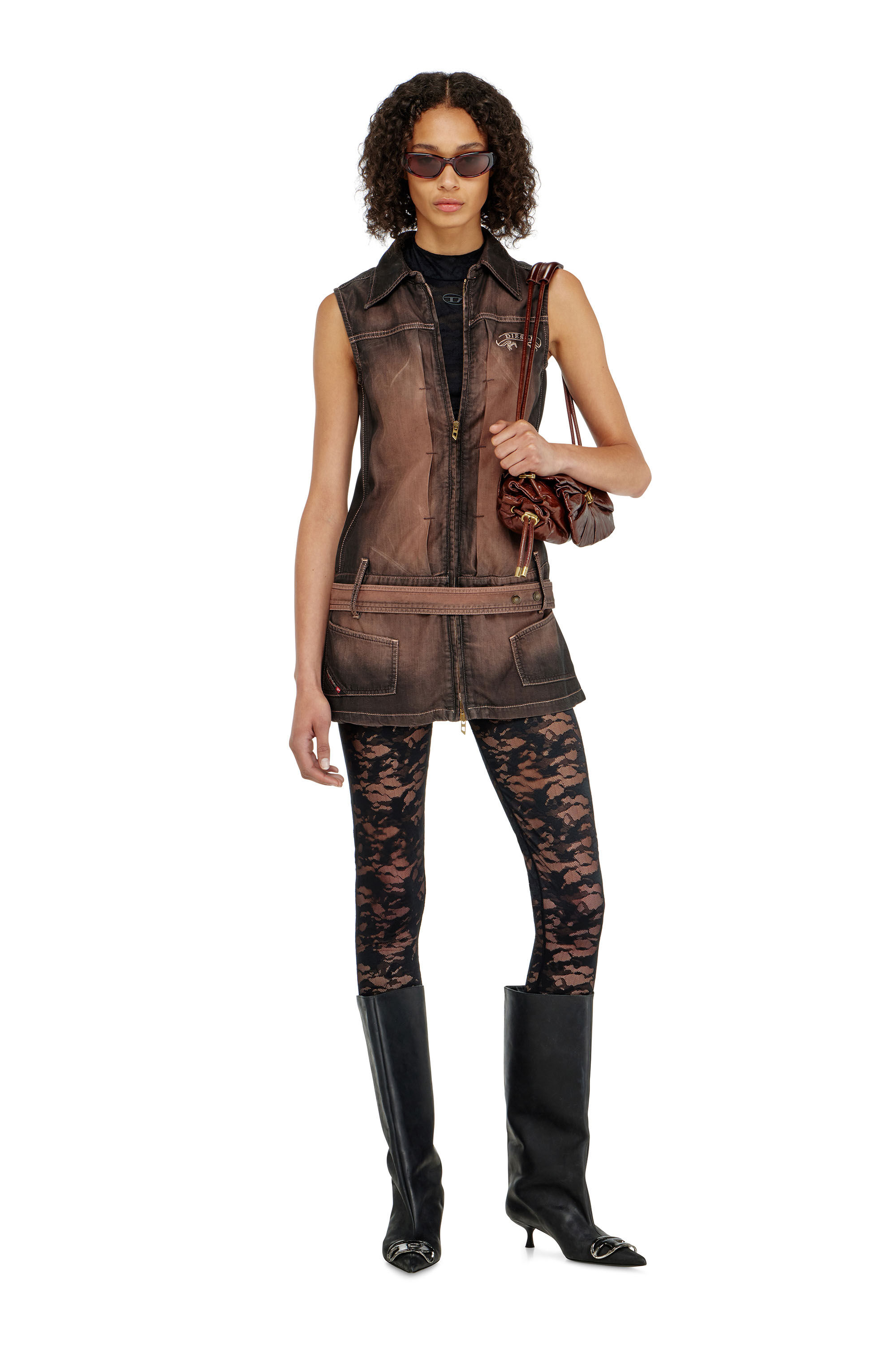 Diesel - HAYLEY-UTLT, Leggings en dentelle nylon camouflage Femme in ToBeDefined - 5