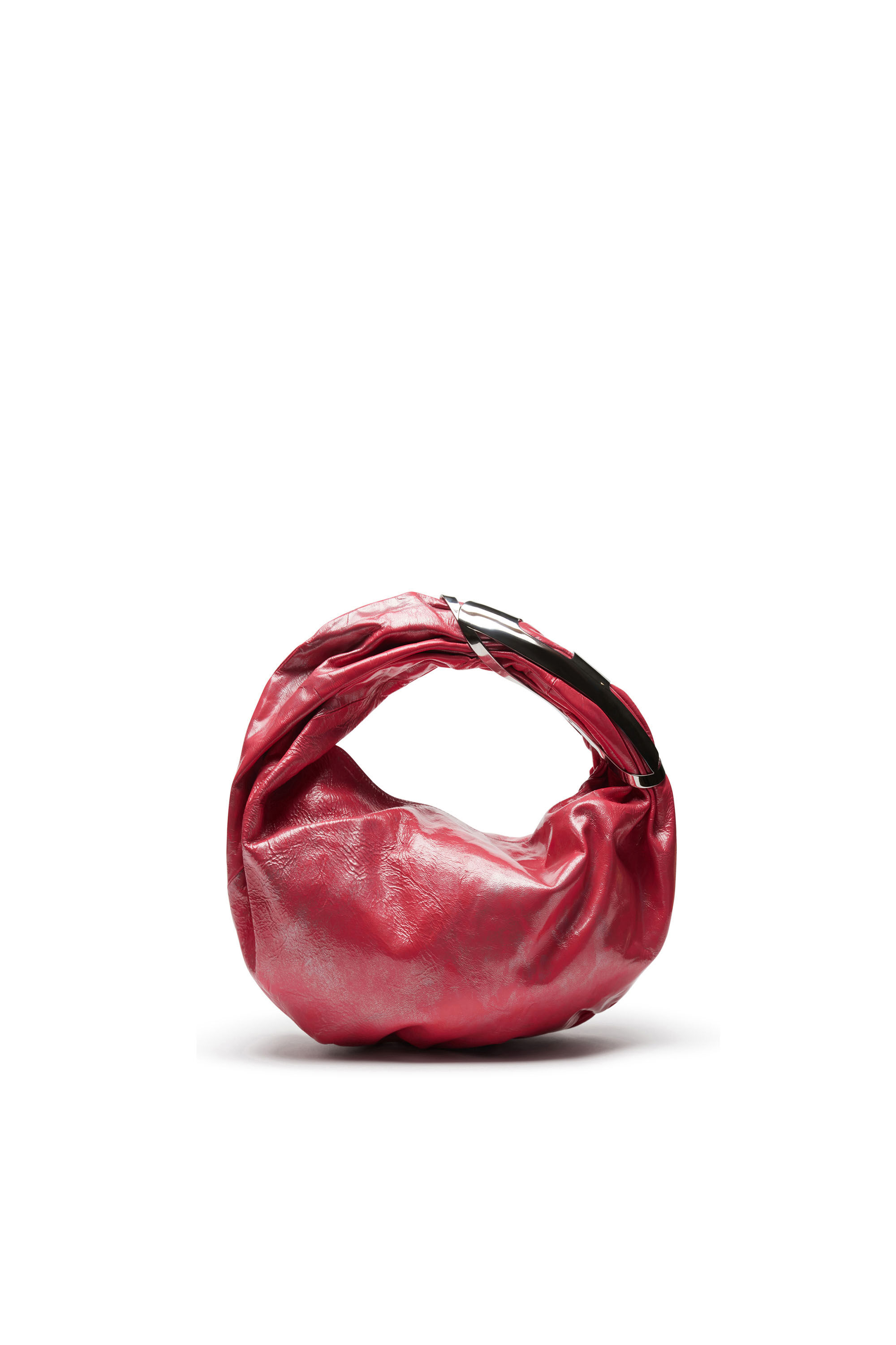 Women's Grab-D Hobo S - Hobo bag in metallic leather | Pink | Diesel