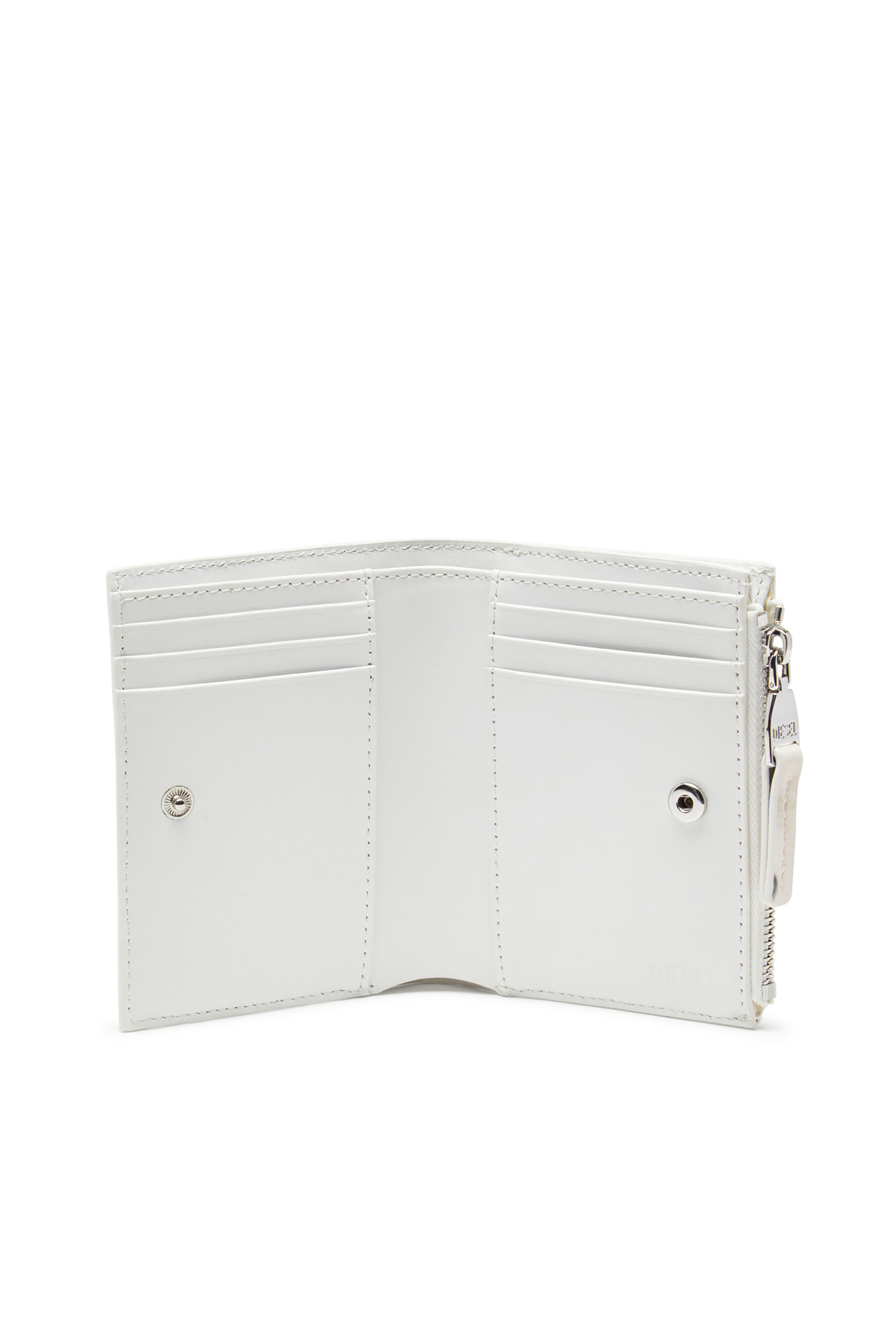 Diesel - PLAY BI-FOLD ZIP II, Female's Small wallet in printed glossy PU in White - 3