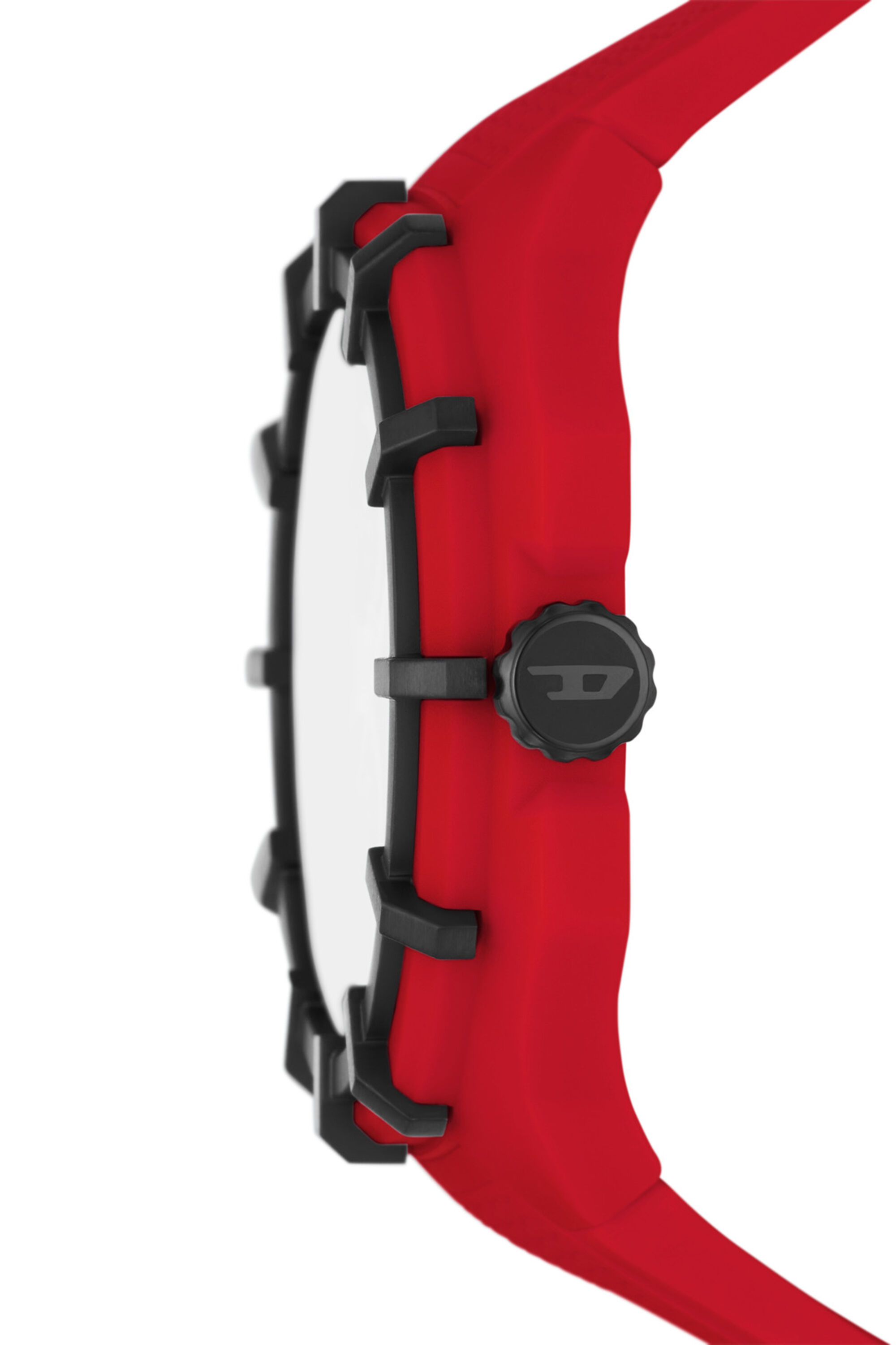 Diesel - DZ1989, Montre Framed à trois aiguilles en silicone rouge Homme in Rouge - 3