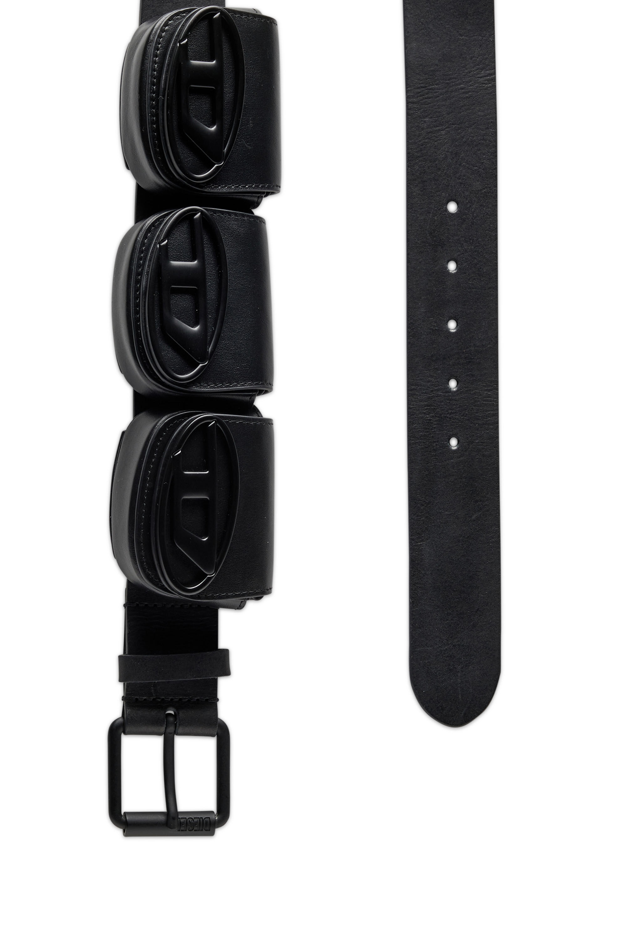 Women's Leather pouch belt | Black | Diesel