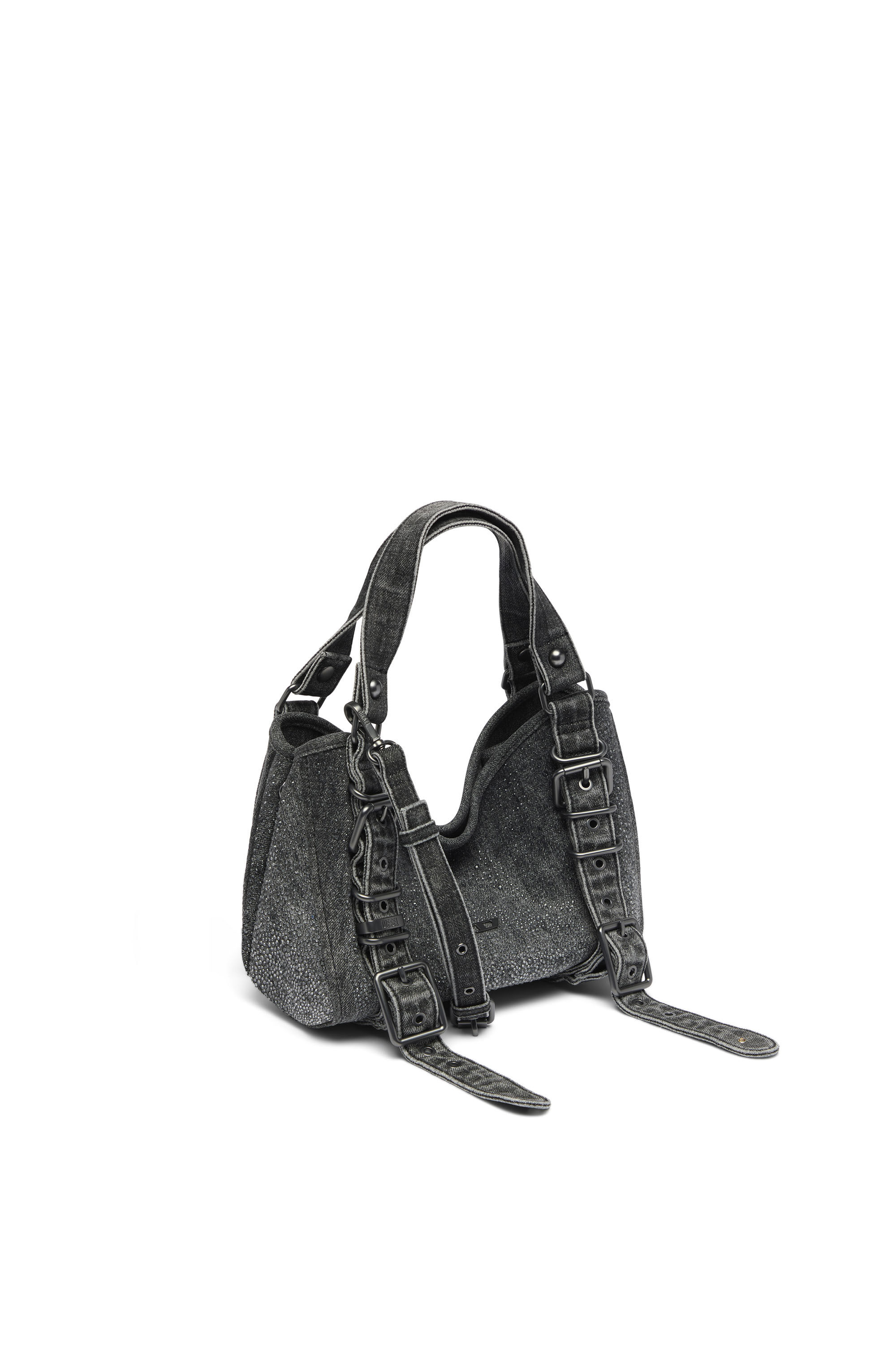DIESELハンドバッグ Women's D-One-Small top-handle bag in crystal solarised denim