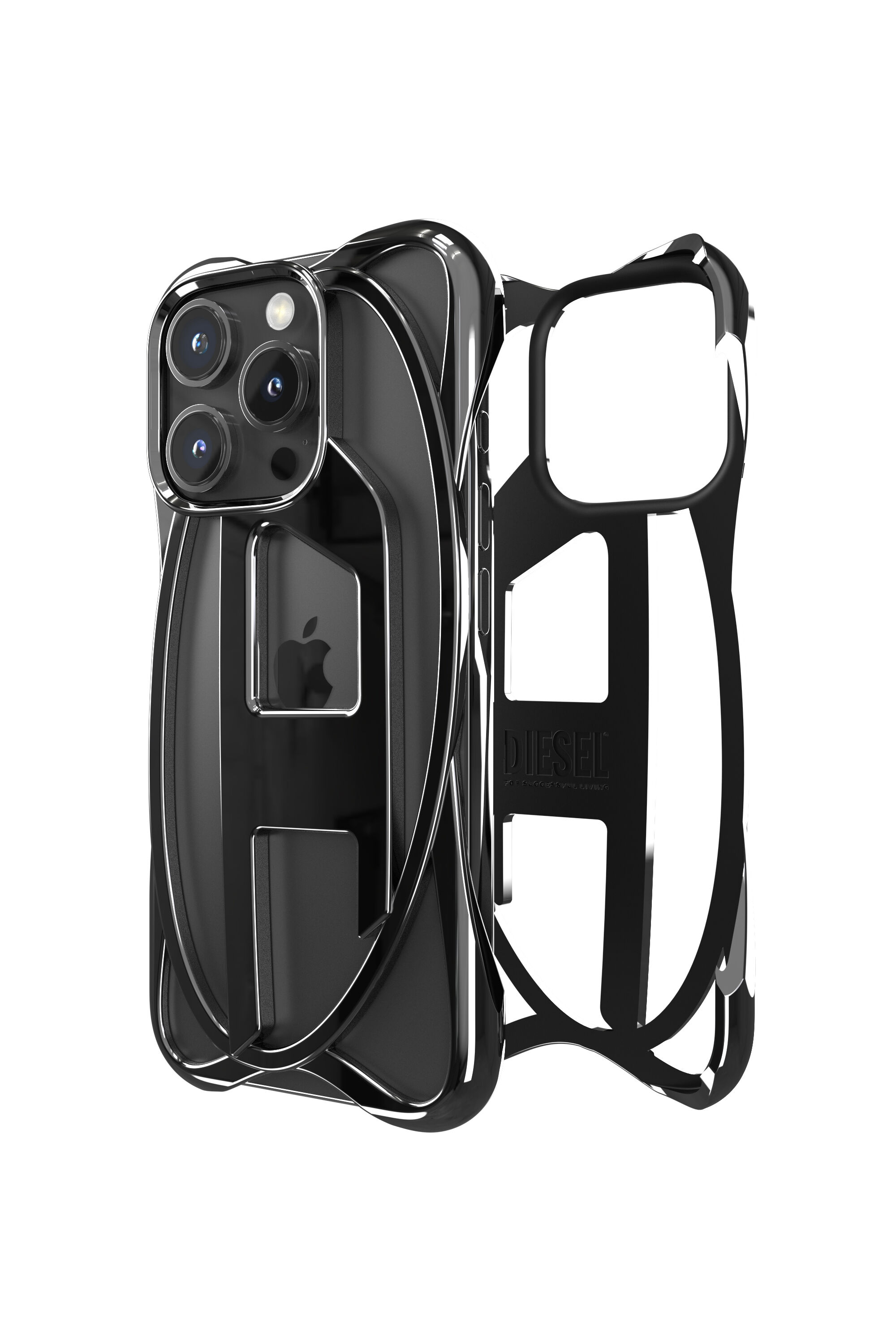 Women's Caged D Case iPhone 16 Pro | Black | Diesel {{Country}}