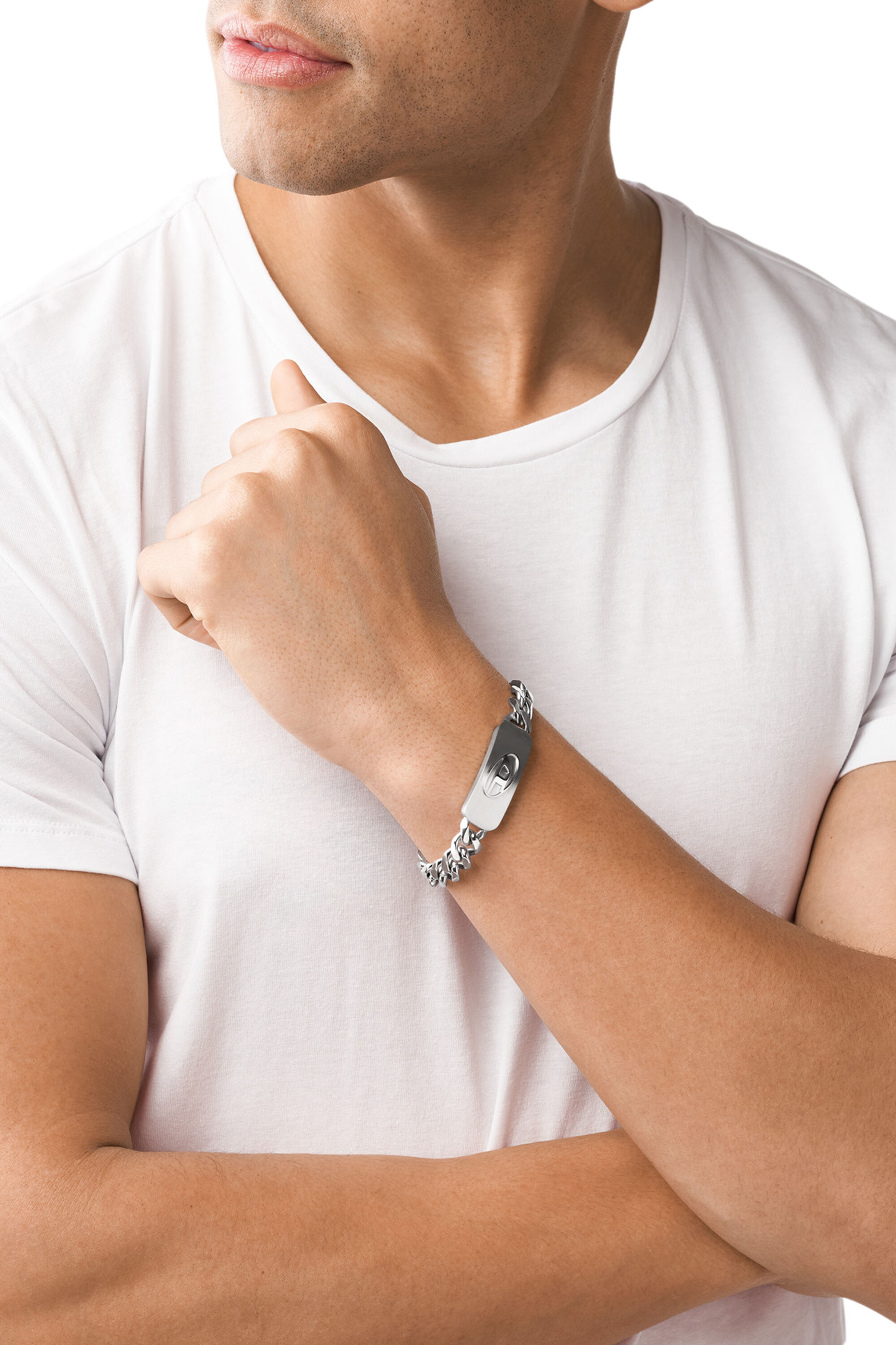 Diesel - DX1350, Male's Stainless steel ID bracelet in Silver - 3