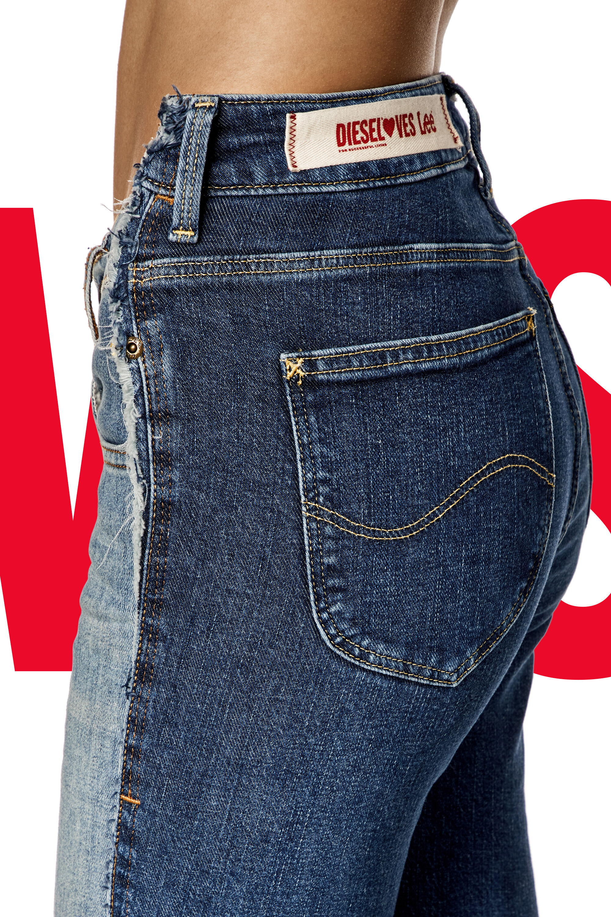 Diesel - Bootcut Jeans Dieseloves 01 09K46 Femme, Bleu moyen - Image 6