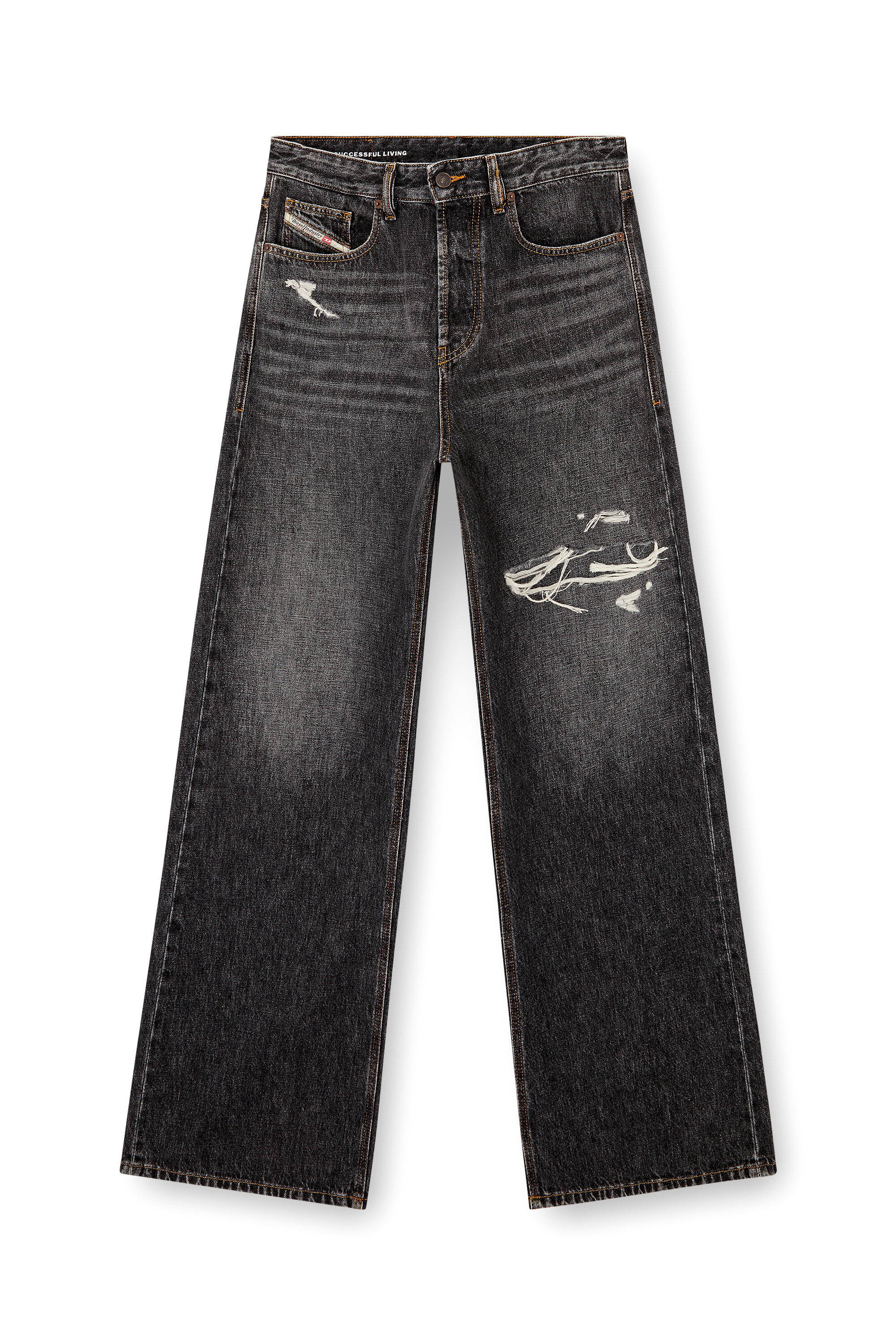 Men's Relaxed Jeans | Black/Dark grey | Diesel D-Rise