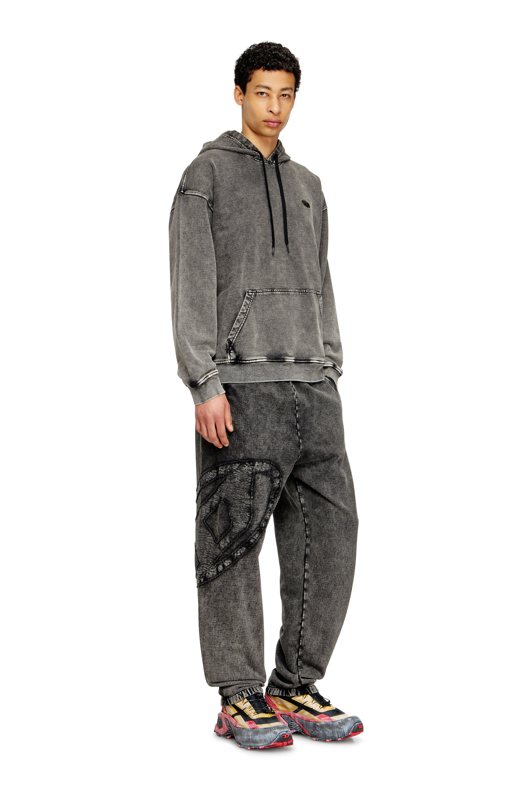 Men's Organic cotton sweatpants with Oval D patch | Grey | Diesel