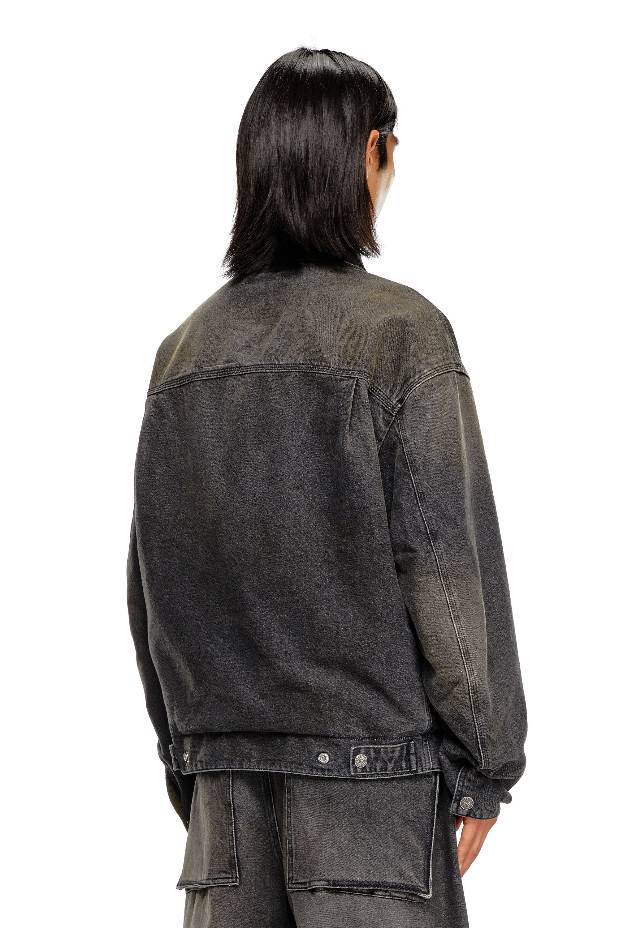 Diesel - D-STACK-S, Male's Reversible jacket in denim and nylon in Black - 5