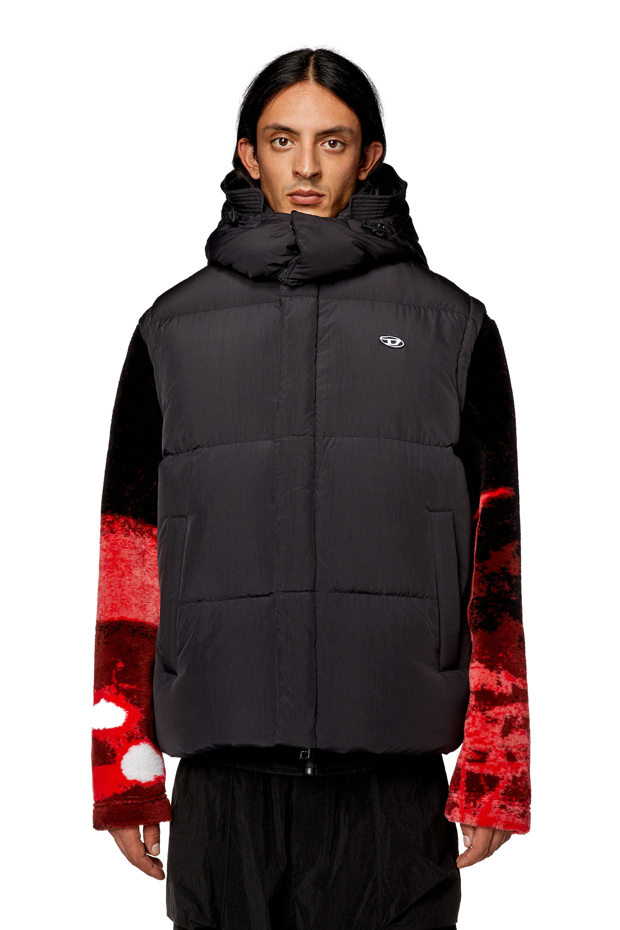 Diesel - W-ROLFYS-SL, Chaleco de plum&oacute;n en taslan de nailon reciclado Hombre in Negro - 5