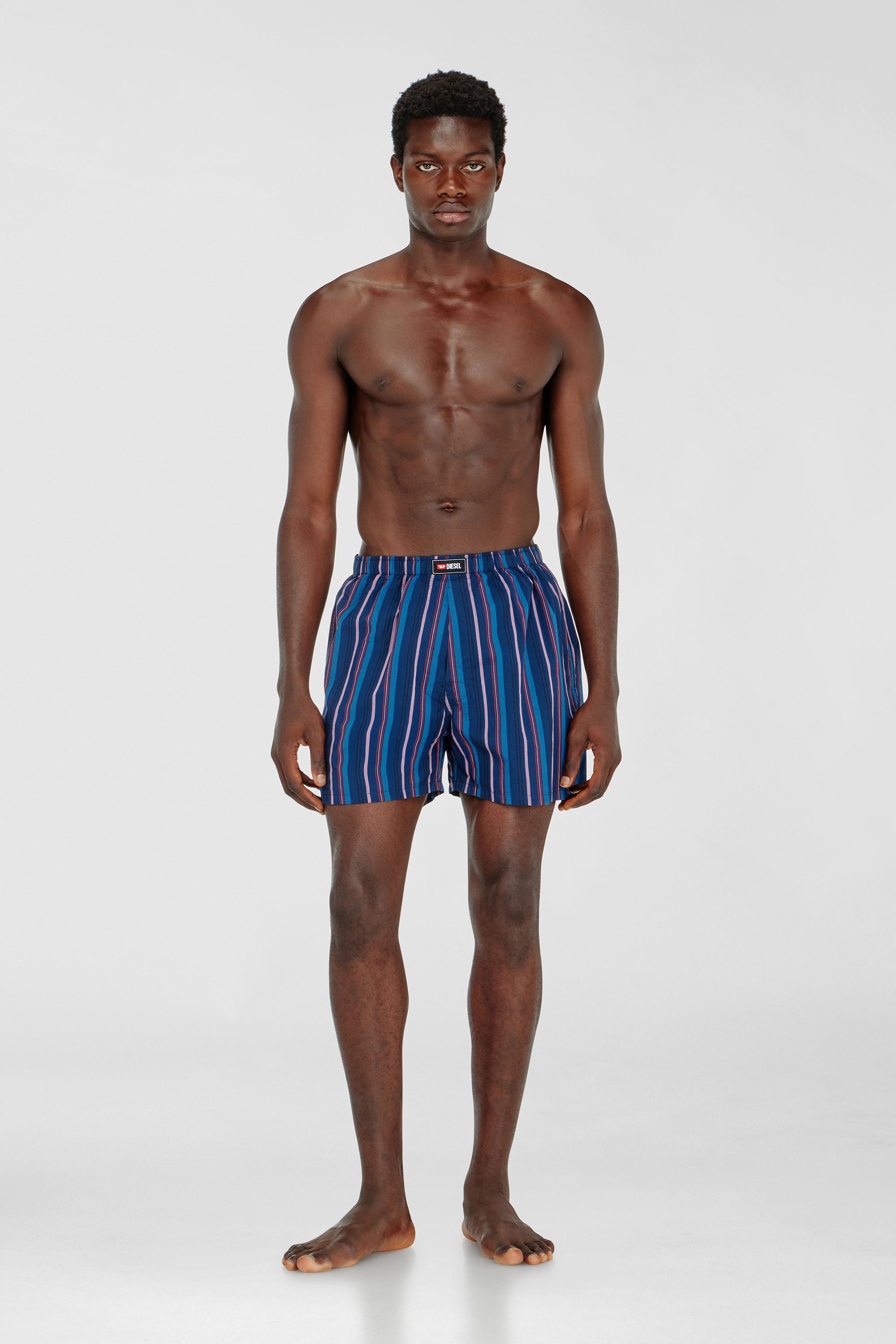 Diesel - RYAN-D-CORE-3PACK, Man's 3-pack cotton boxers solid stripe floral in Blue/Pink - 1