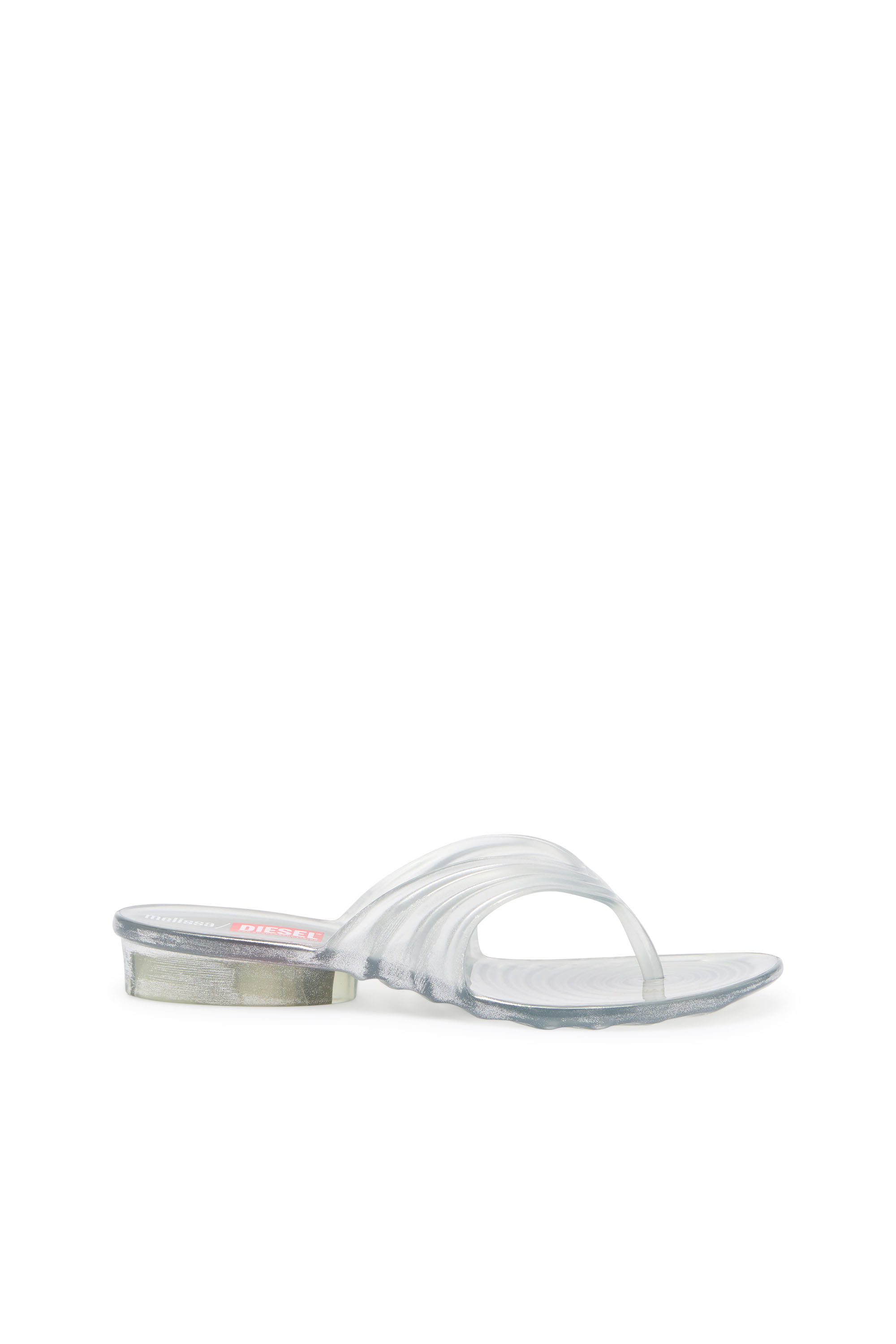 Women's Sculptural flip-flops in Melflex® | Silver | Diesel