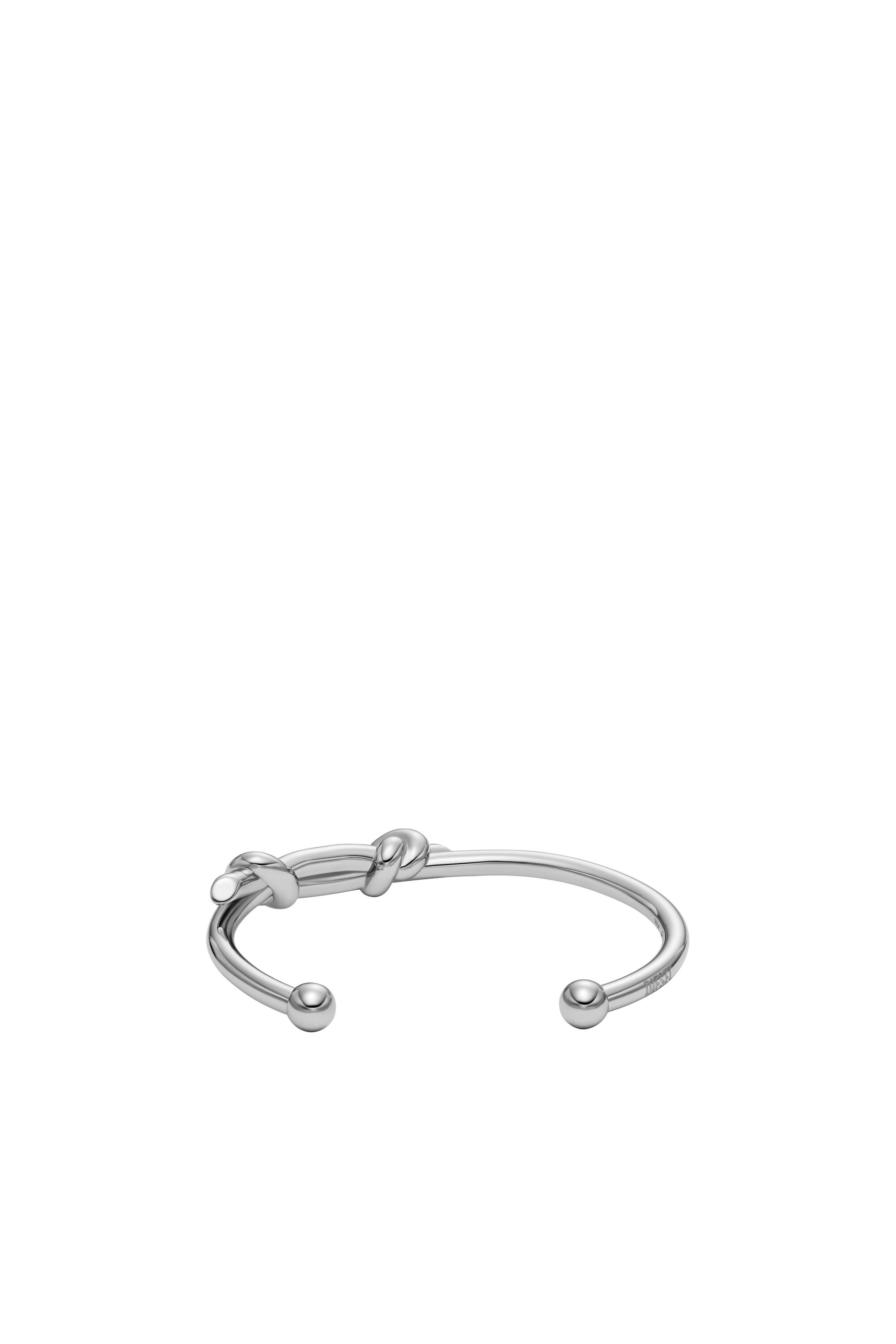 【値下げ中】DIESEL ノットデザイン シルバー バングルDx1448 Women's Stainless Steel Cuff Knot Bracelet | Silver | Diesel