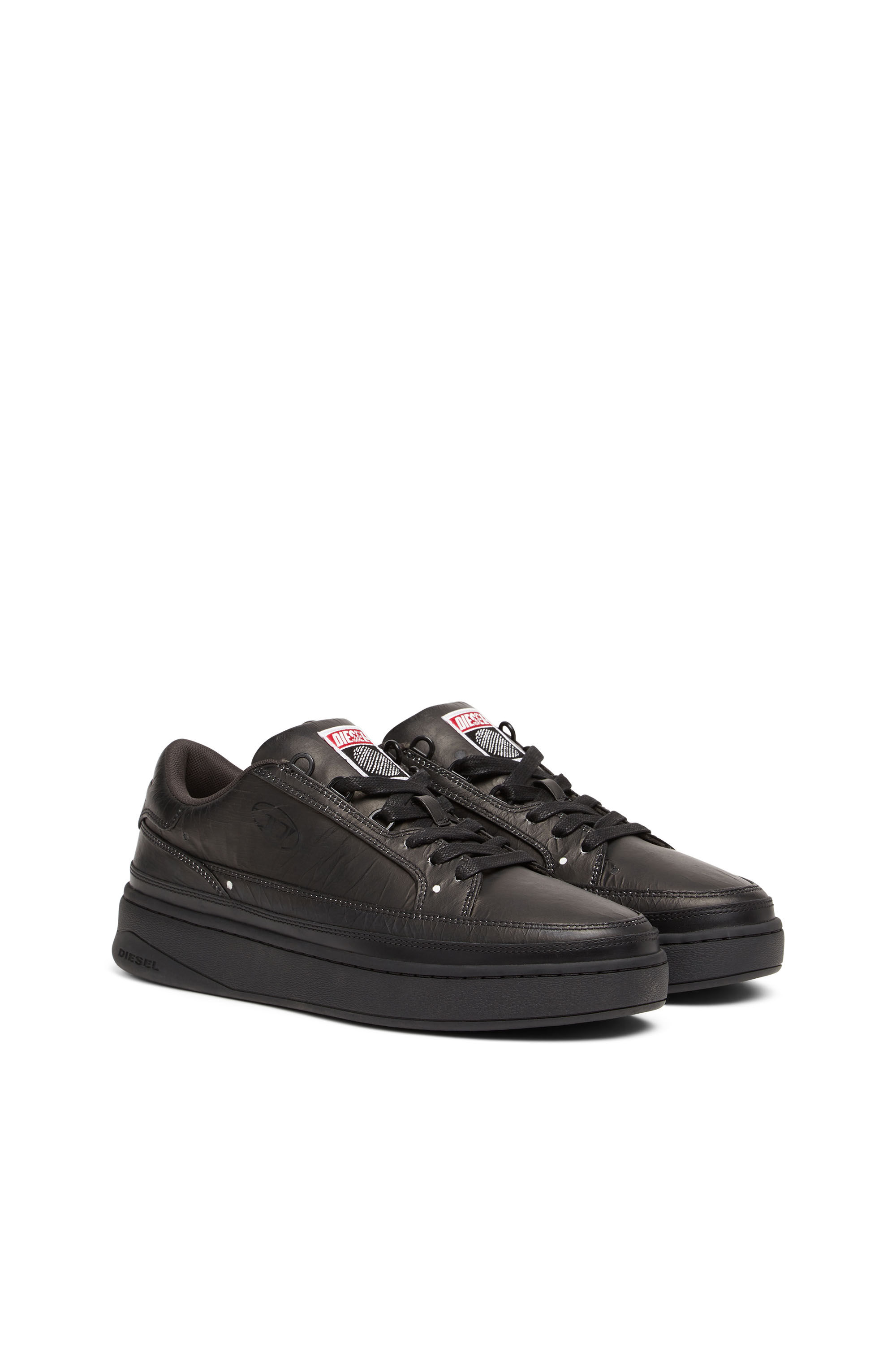 Diesel - S-SINNA LOW TK, S-Sinna Low Tk - Sneaker basse avec tissu effet déchiré Homme in Noir - 2