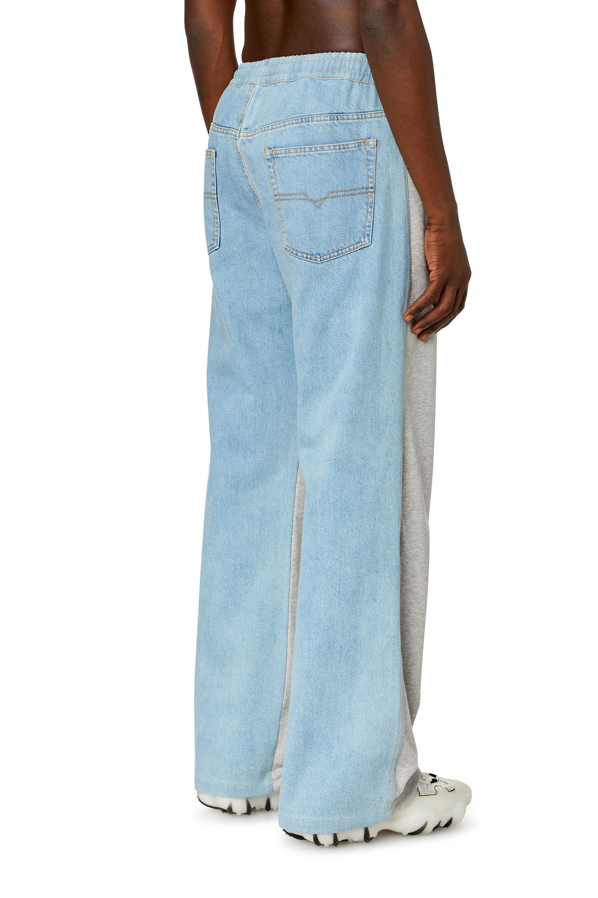 Men's Sweatpants in melange cotton and denim | Multicolor | Diesel US