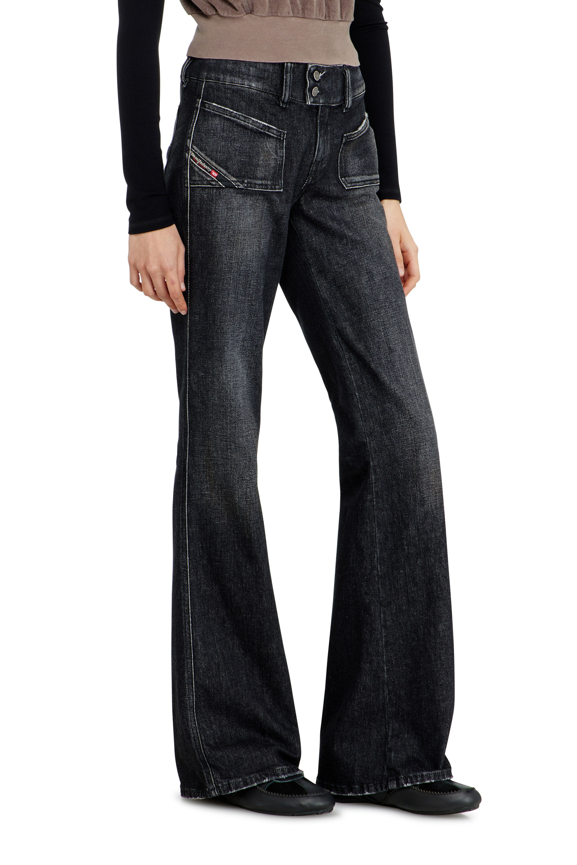 Women's Bootcut Jeans | Black/Dark grey | Diesel D-Hush