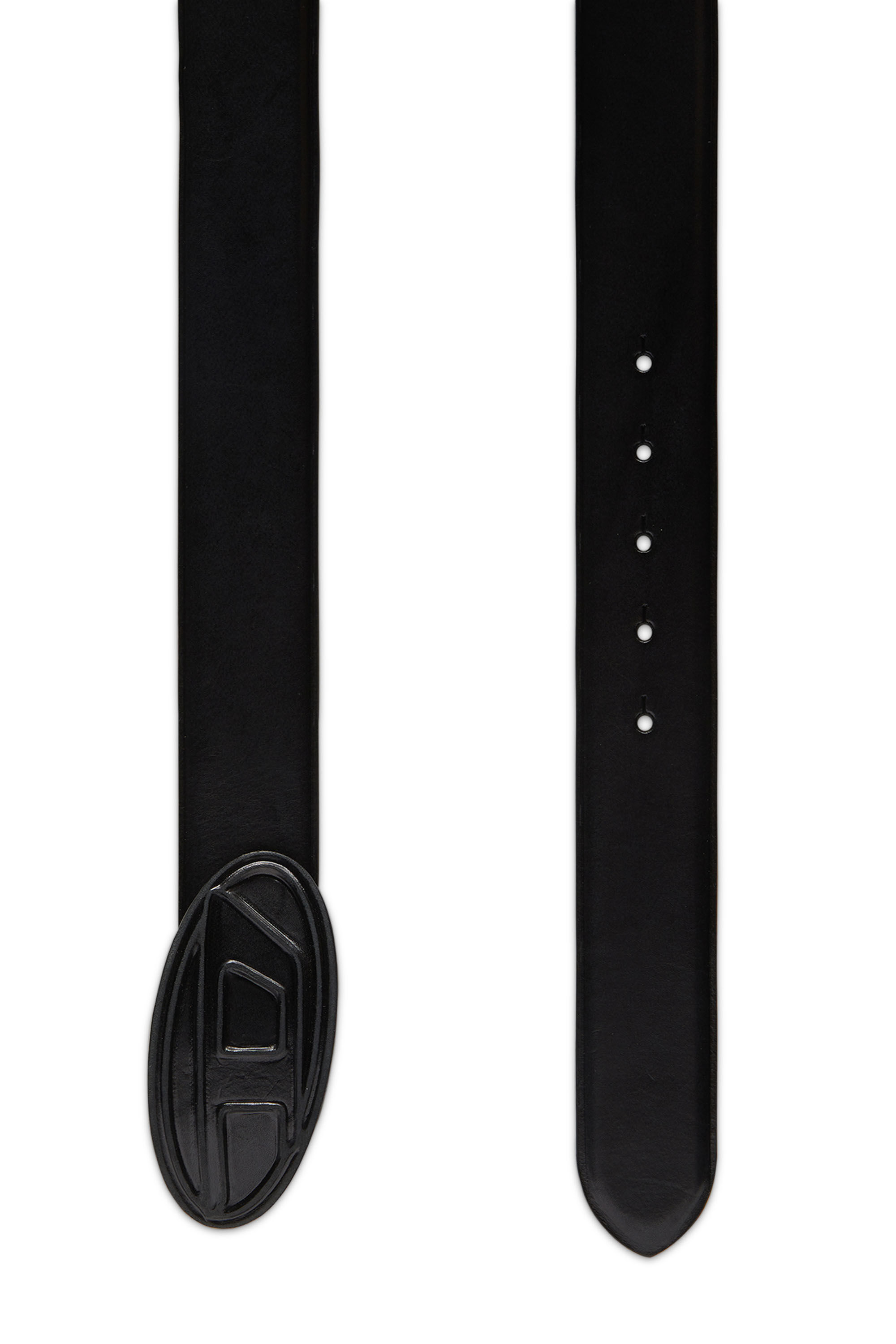 DIESEL>>ディーゼル B-1DR スクラッチバックルベルト Men's 4cm Leather belt with leather-covered buckle | Black