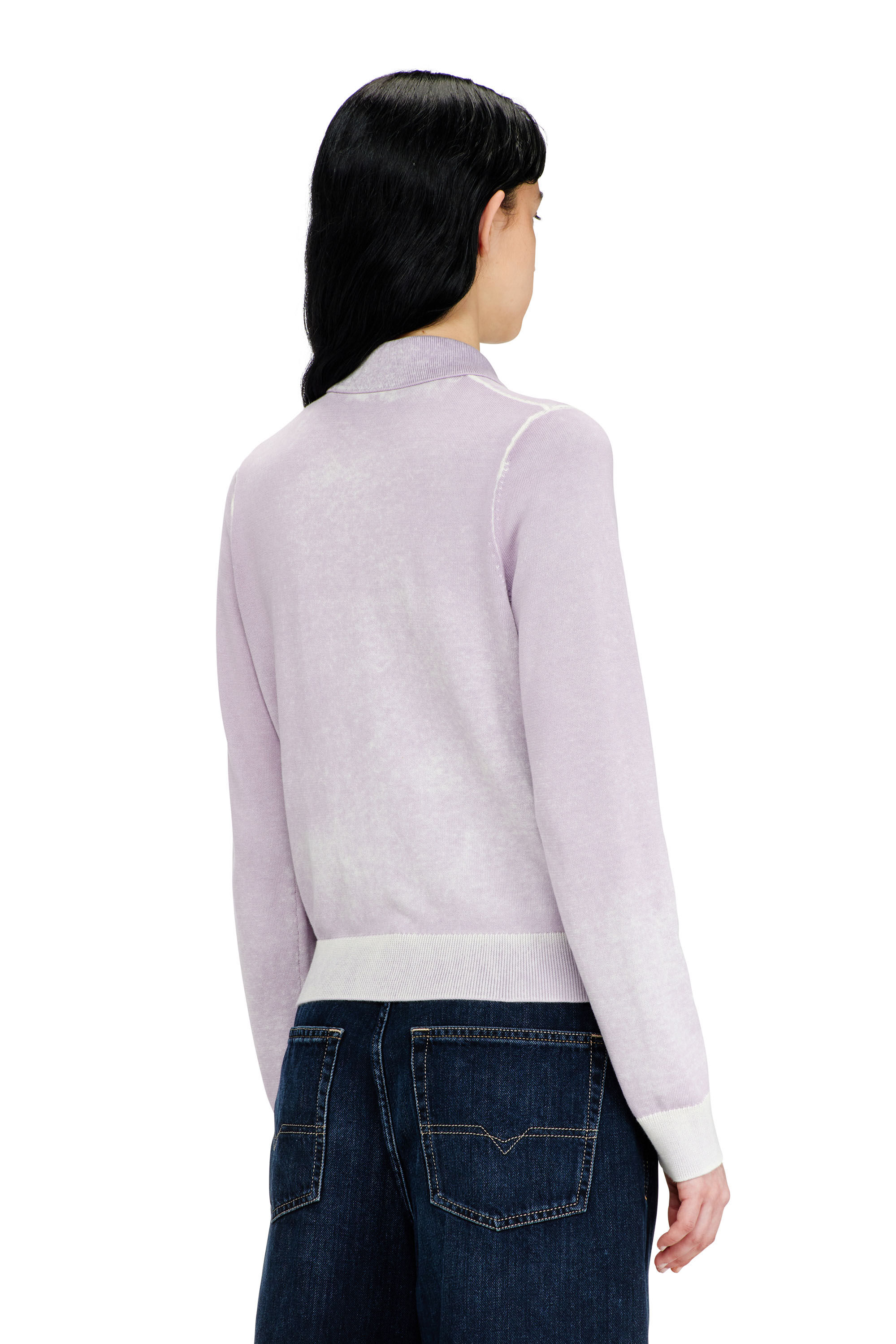 Diesel - M-LOREN, Woman's Cardigan with faded reverse print in Lilac - 4