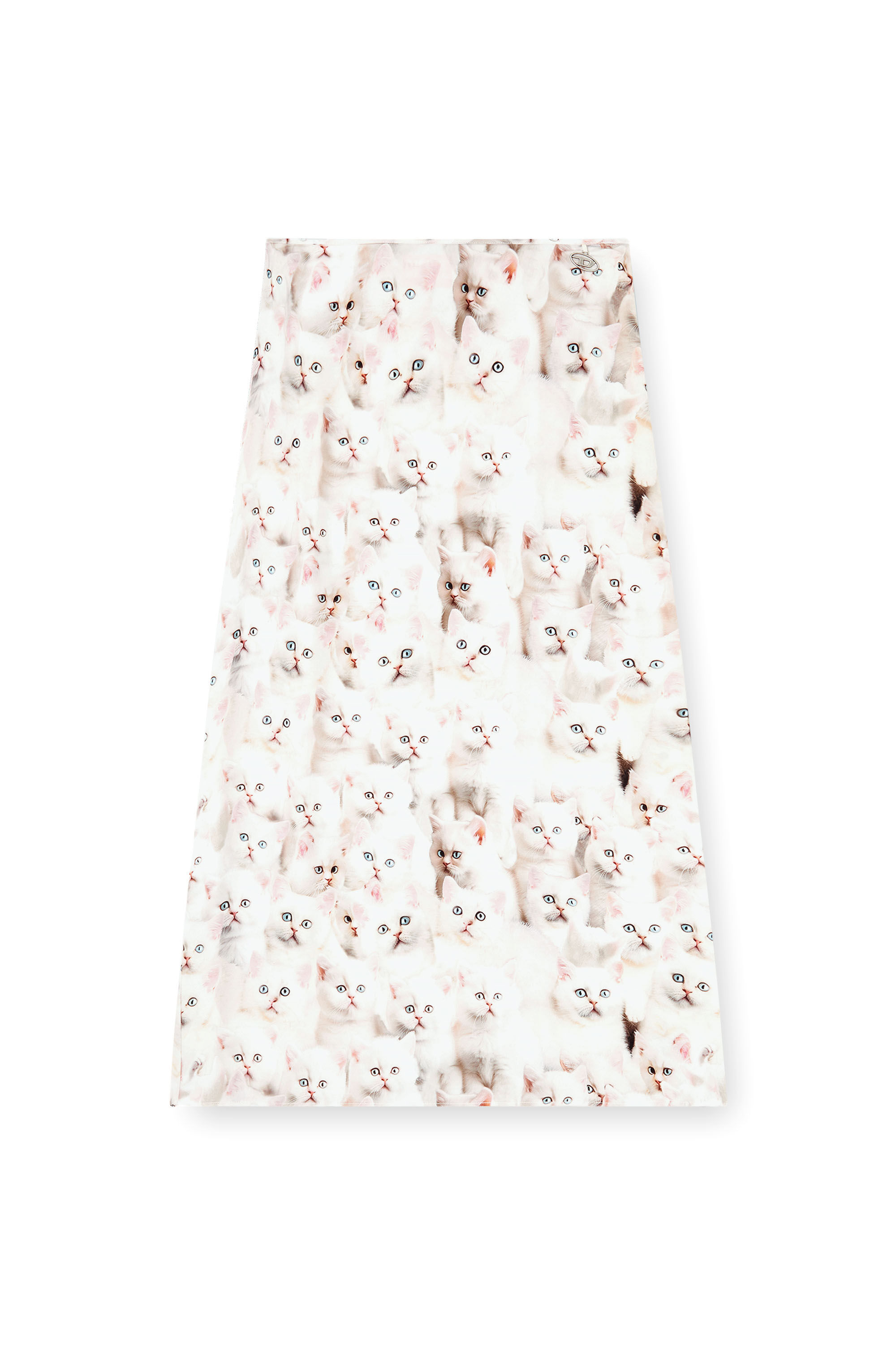 Women's Midi skirt in viscose with all-over print | White | Diesel