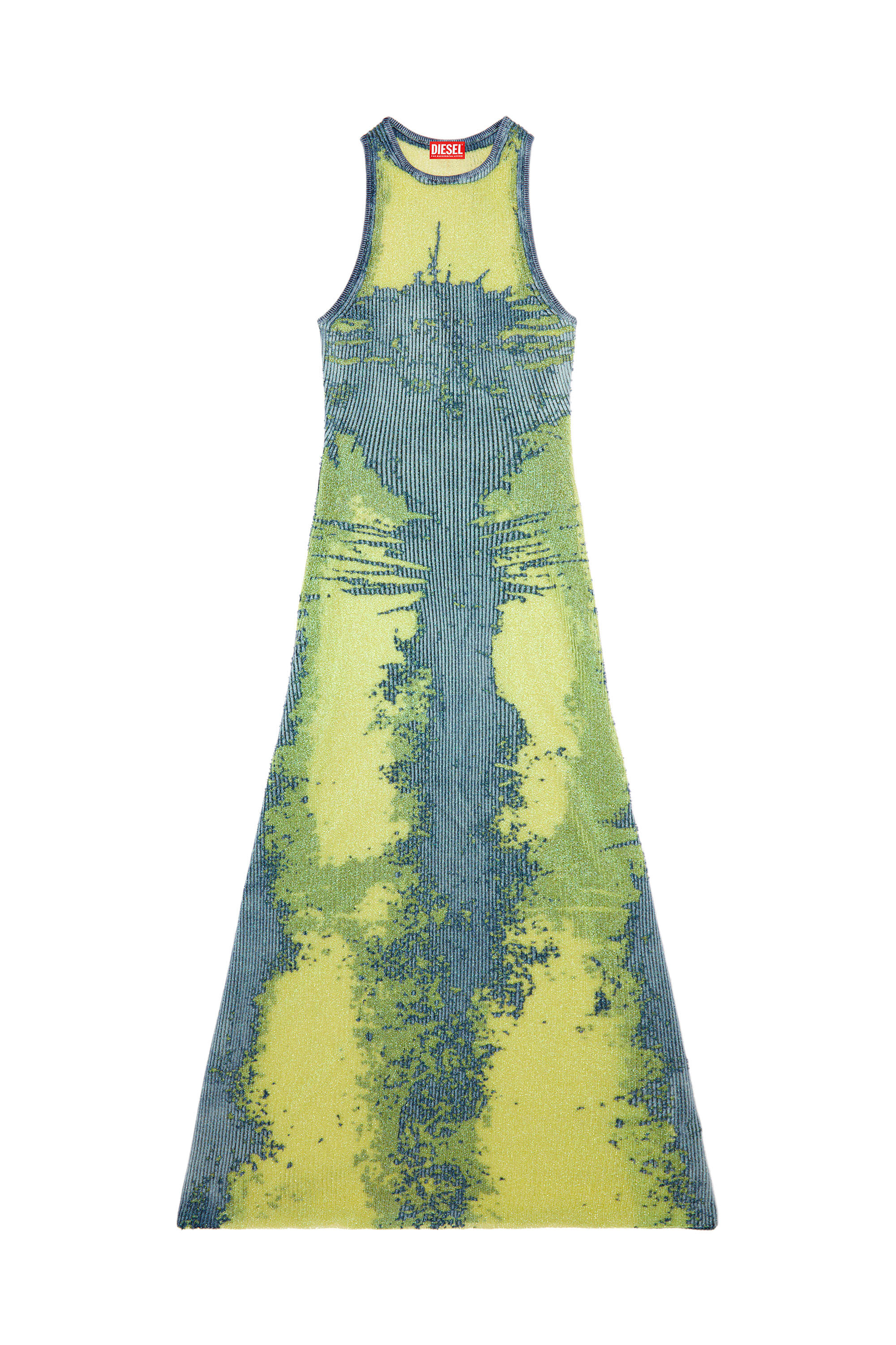 Diesel - M-MAGIAS, Robe longue en maille métallique dévorée Femme in Polychrome - 2