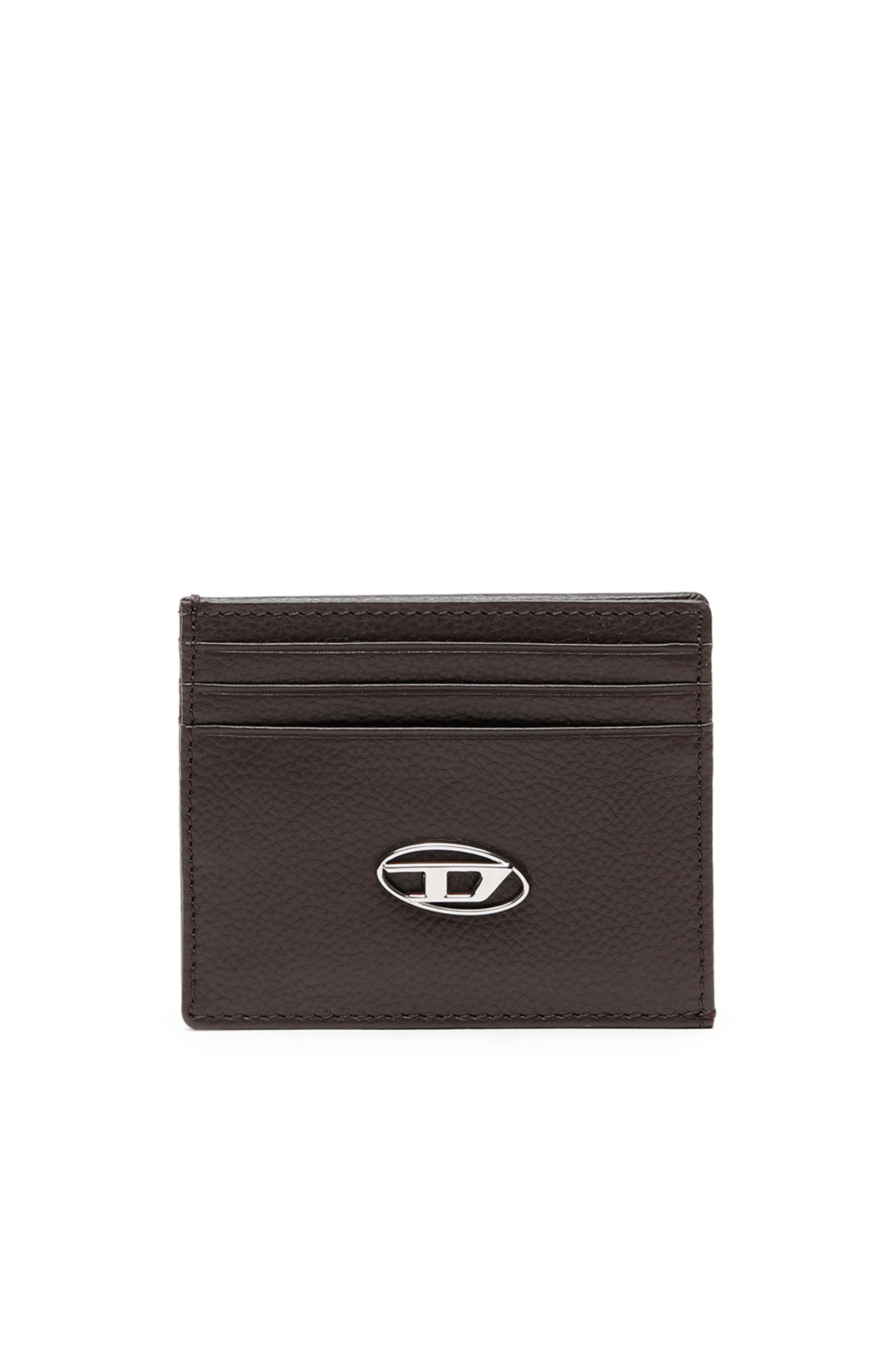 Diesel - CARD CASE, Male's Card case in grained leather in Brown - 1