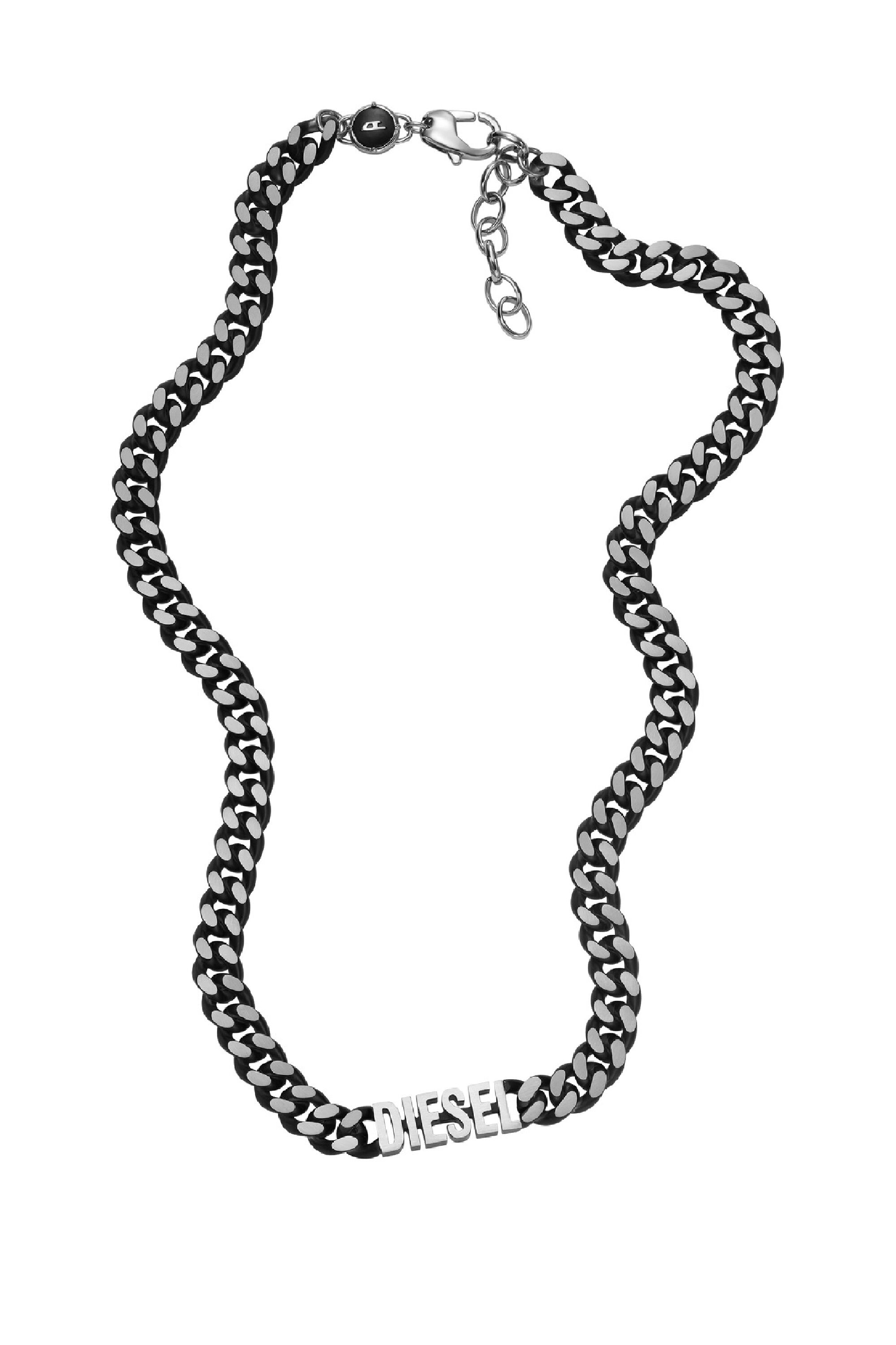 Men's Black stainless steel choker necklace | Black | Diesel