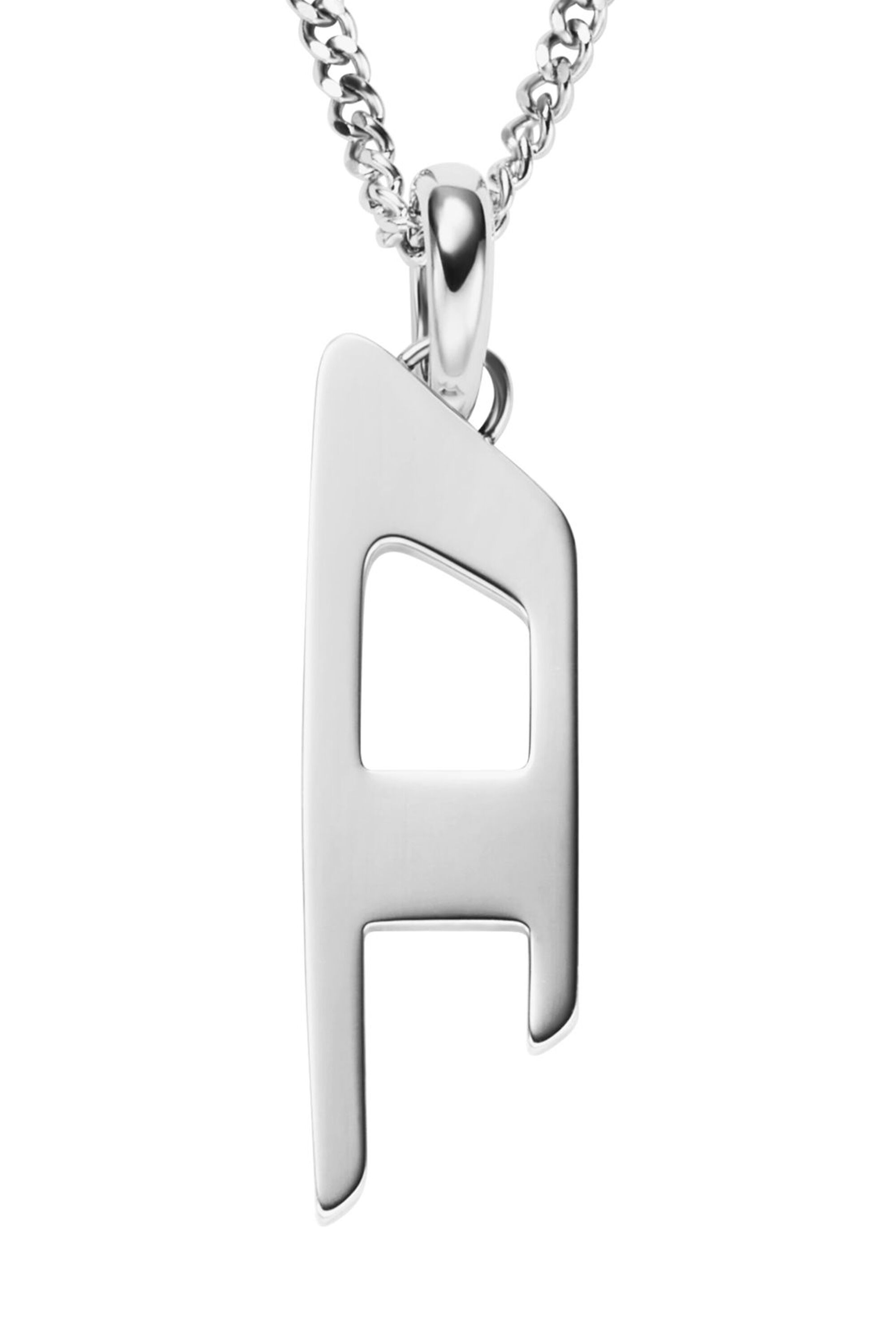 Women's Stainless steel d logo pendant necklace | Silver