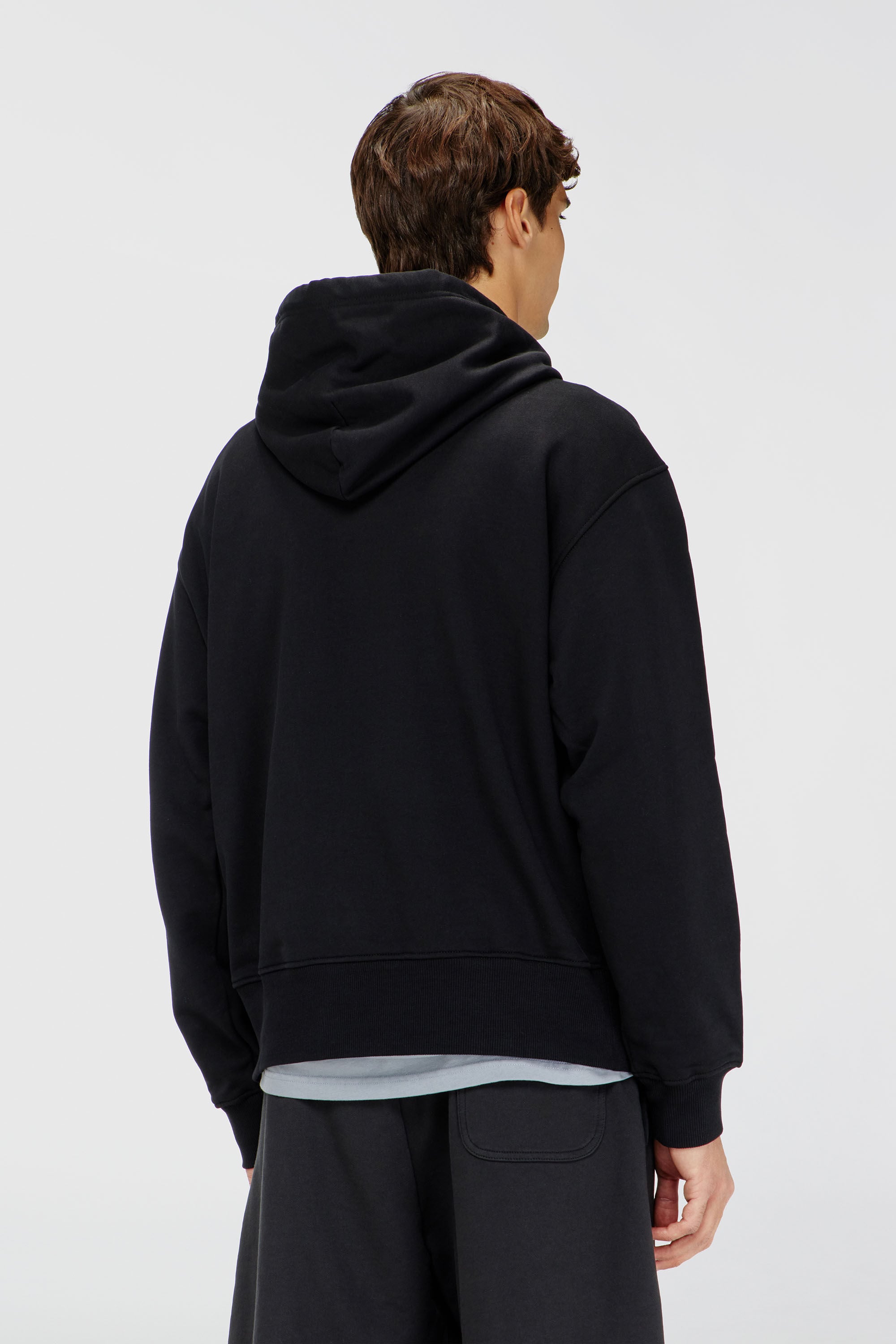 Diesel - S-MACS-HOOD-OD, Sweat-shirt &agrave; capuche oversize avec logo m&eacute;tallis&eacute; Homme in Noir - 4