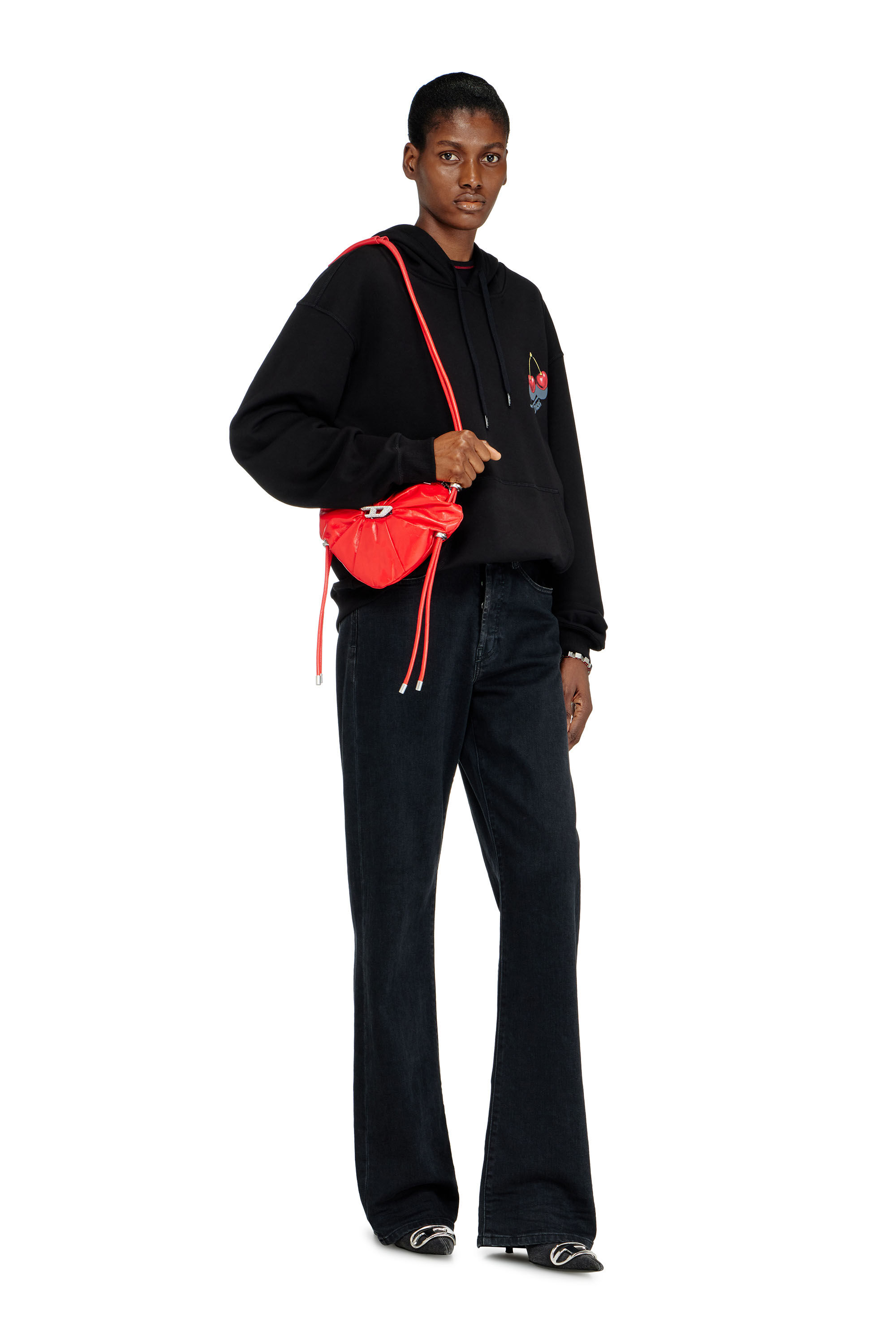 Diesel - SCRUNCH-D HEART, Scrunch-D-Heart -Bolso de hombro en cuero arrugado Mujer in Rojo - 7