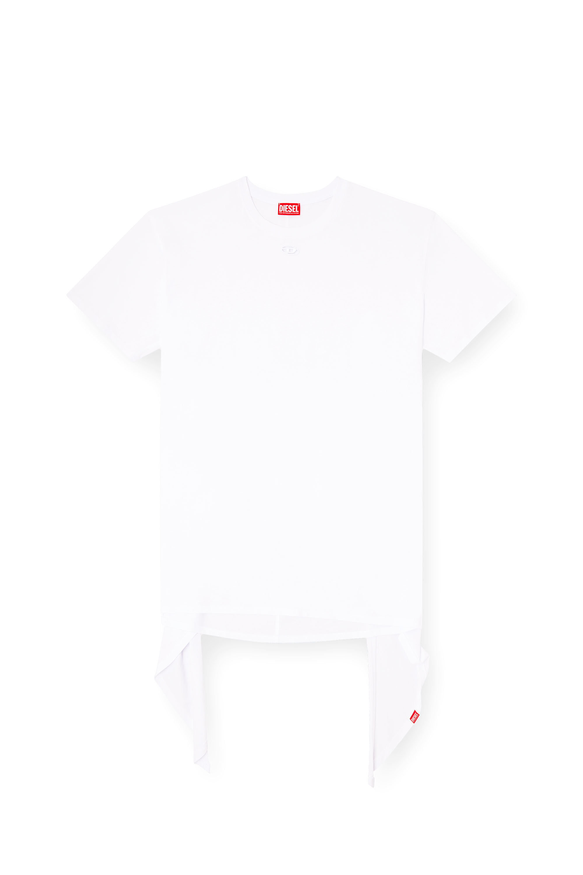 DIESEL>>ディーゼル D-Eivor タイフロント Tシャツドレス D-EIVOR T-shirt dress with tie front｜ブラック｜ウィメンズ