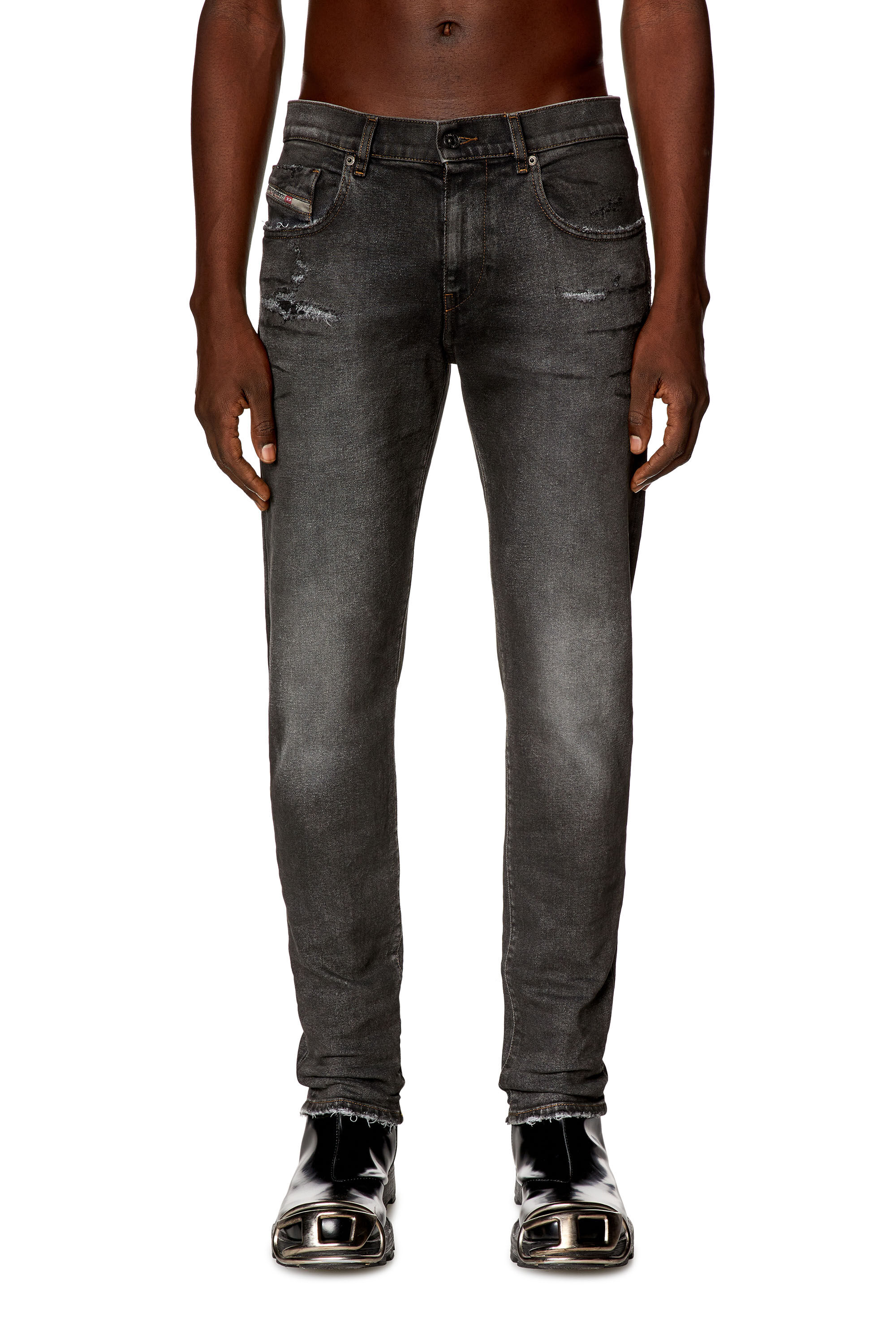 Diesel - Man's Slim Jeans 2019 D-Strukt E9D78, Black/Dark grey - 1