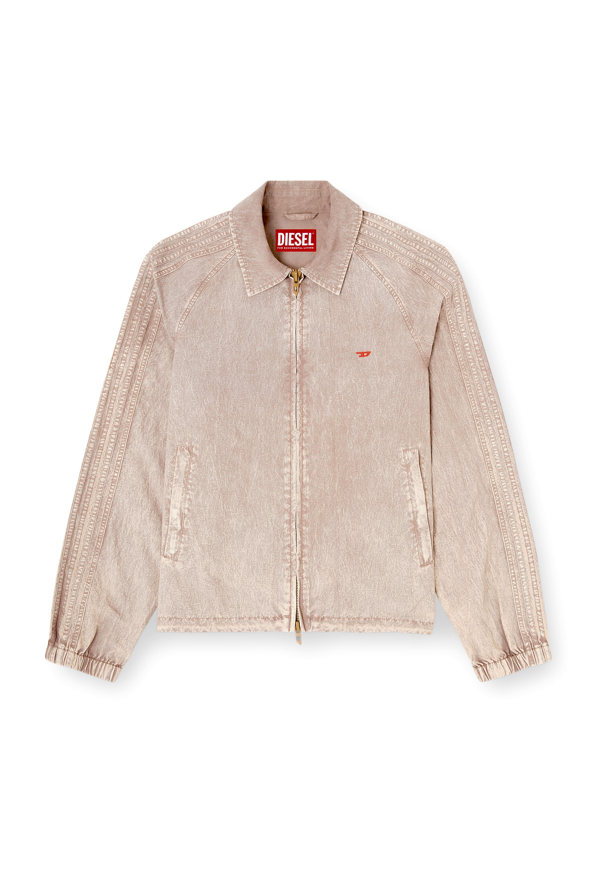 Women's Taslan jacket with striped sleeves | Brown | Diesel