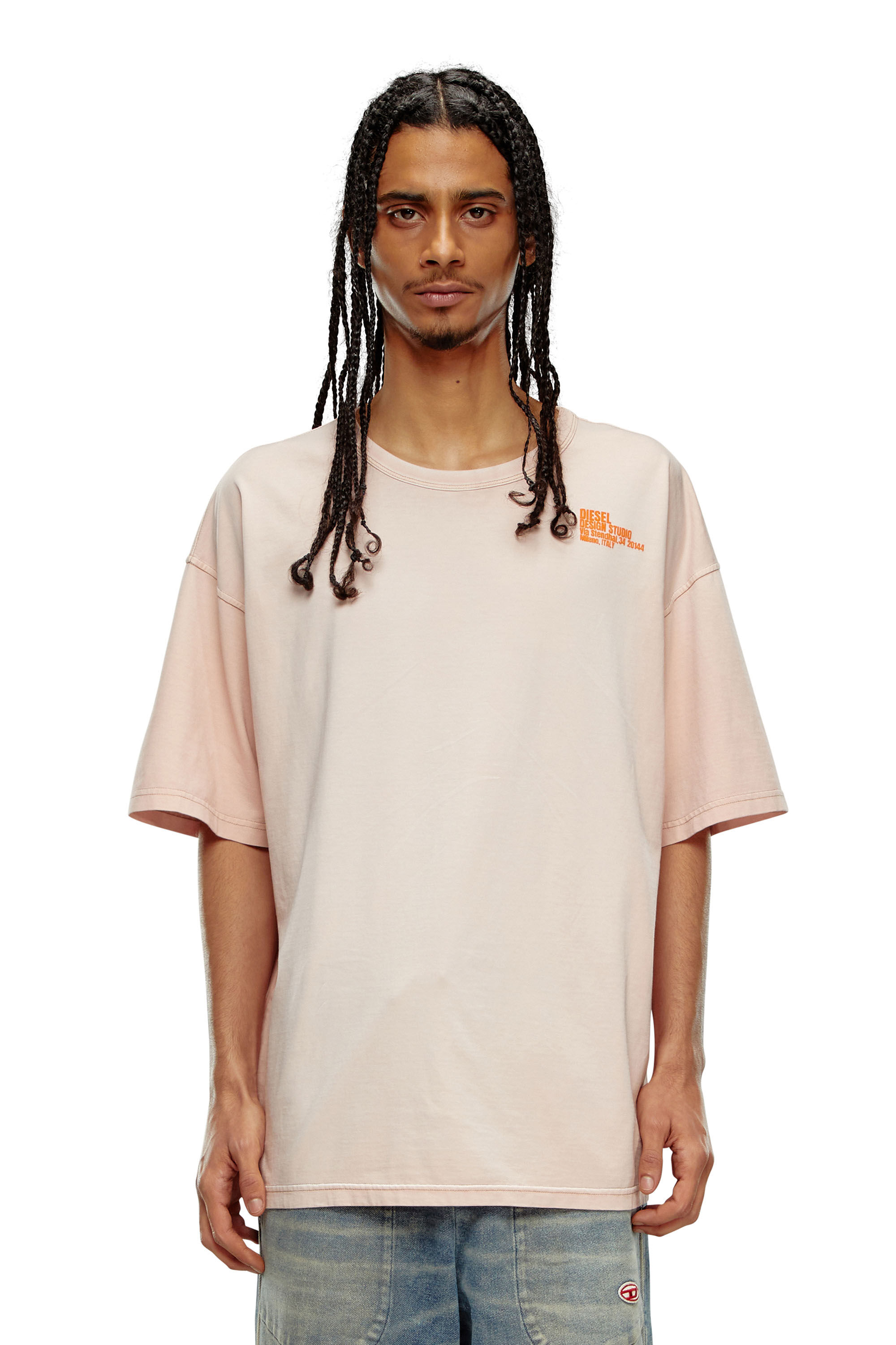 Diesel - T-BOXT-N7, T-shirt avec mini imprimé Design Studio Homme in Rose - 5