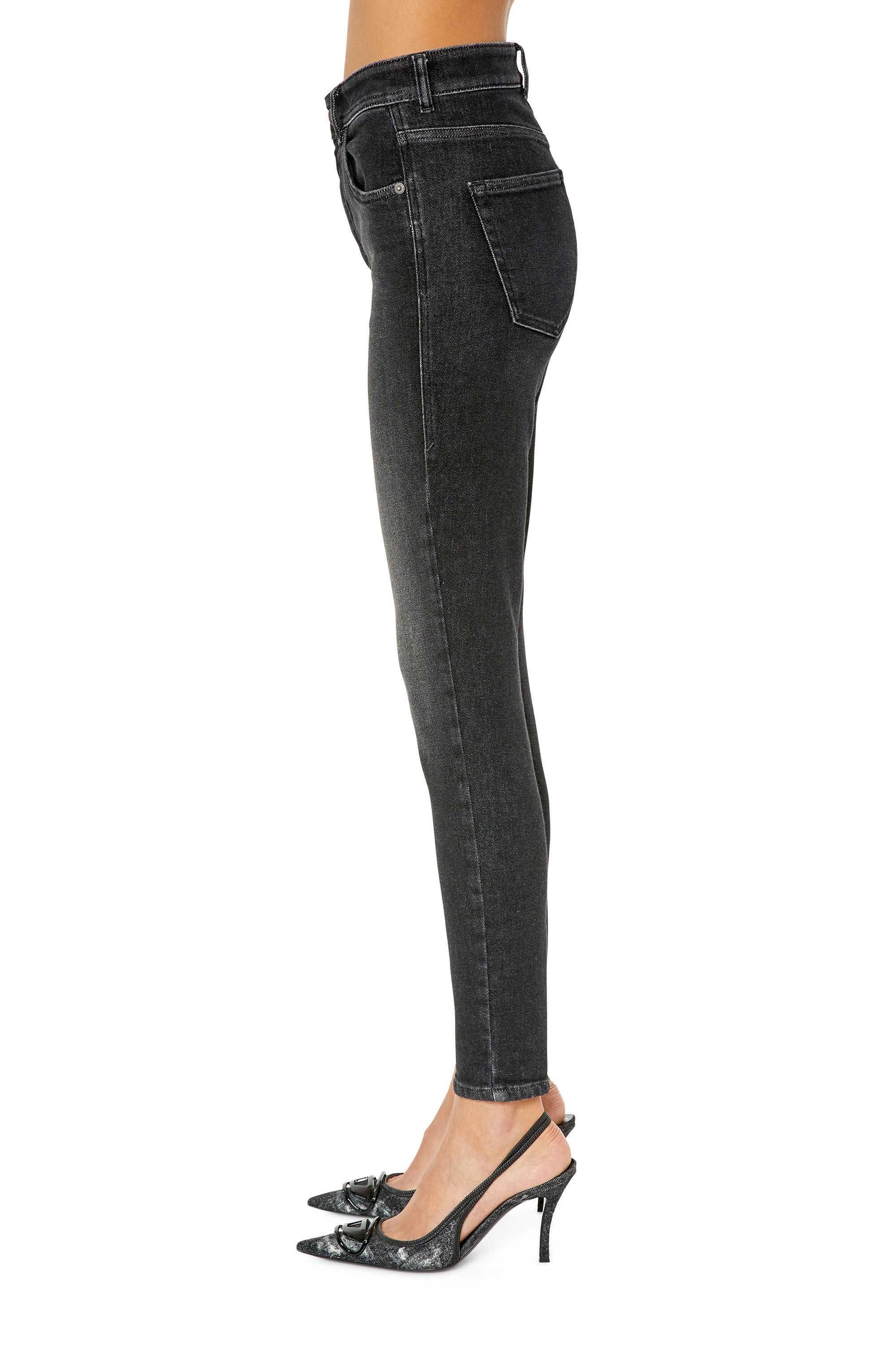 Diesel - Super skinny Jeans 1984 Slandy-High 09E93, Woman's Super skinny Jeans - 1984 Slandy-High in Black/Dark grey - 6