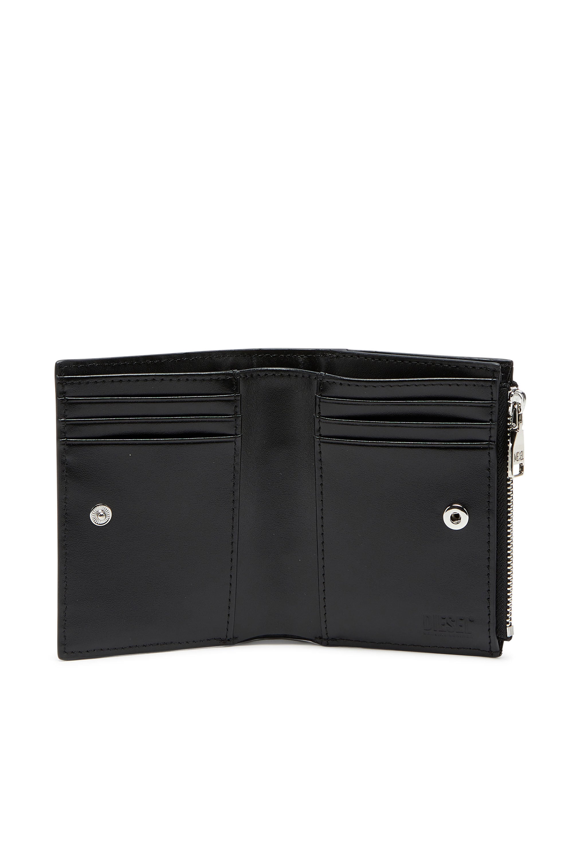 Women's Small wallet in glossy leather | Black | Diesel CA