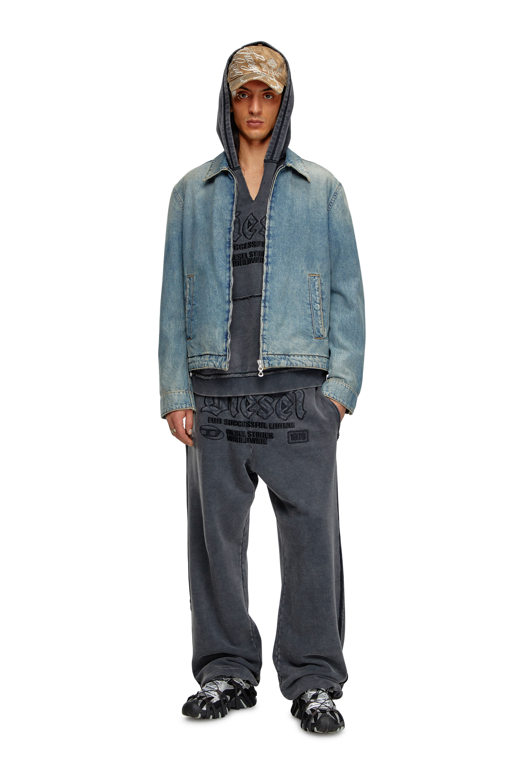 Diesel - D-ROHE, Man's Denim blouson jacket in Light Blue - 1
