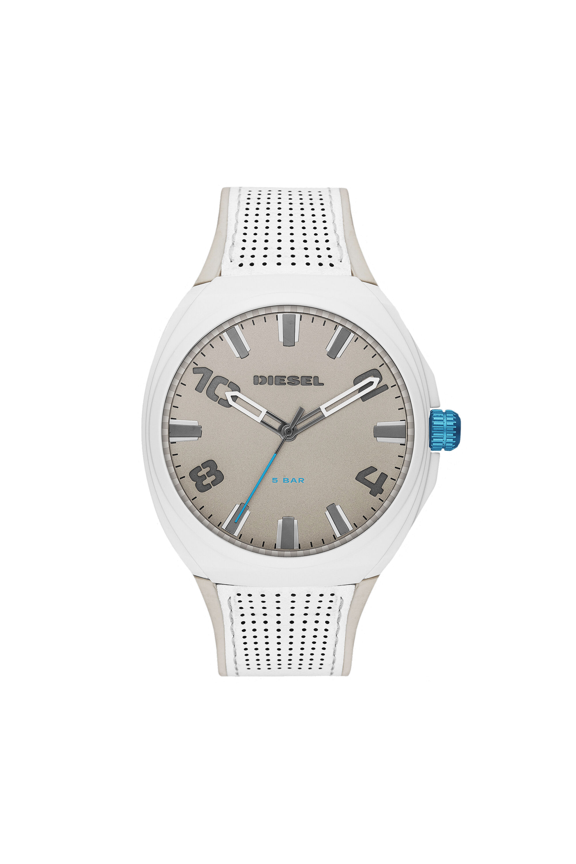 Diesel - DZ1884, Stigg reloj con correa en silicona blanca y gris Hombre in Blanco - 1