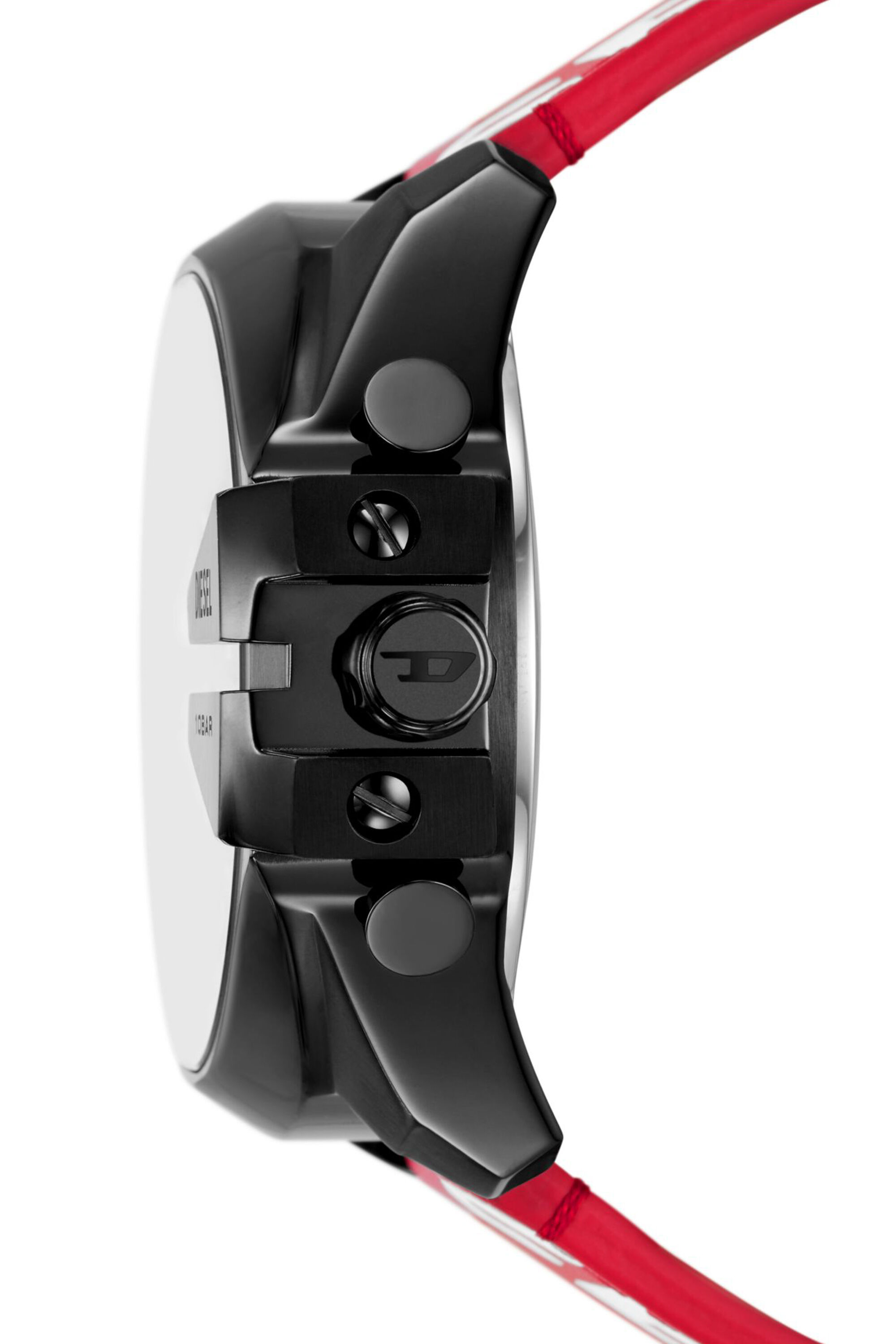 Men's Mega Chief ana-digi red and white leather watch | Red | Diesel