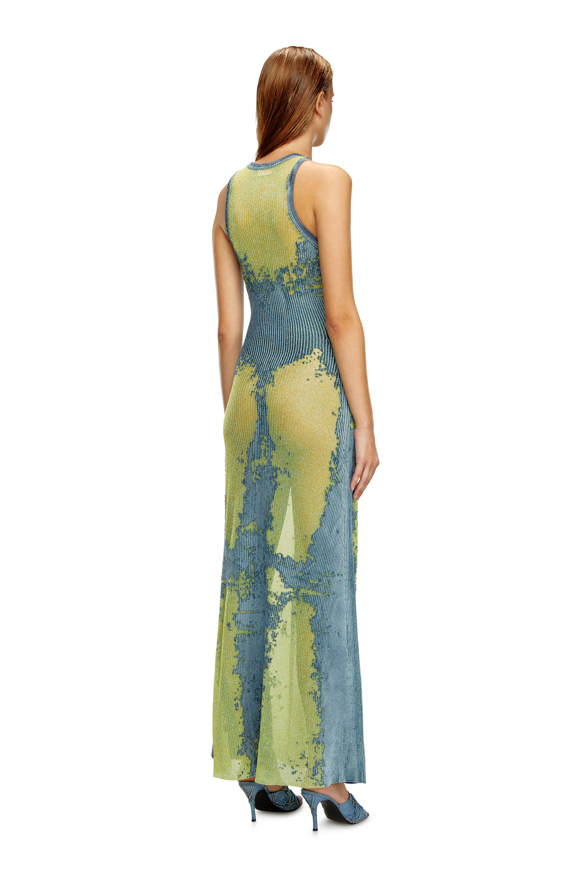 Diesel - M-MAGIAS, Robe longue en maille métallique dévorée Femme in Polychrome - 3
