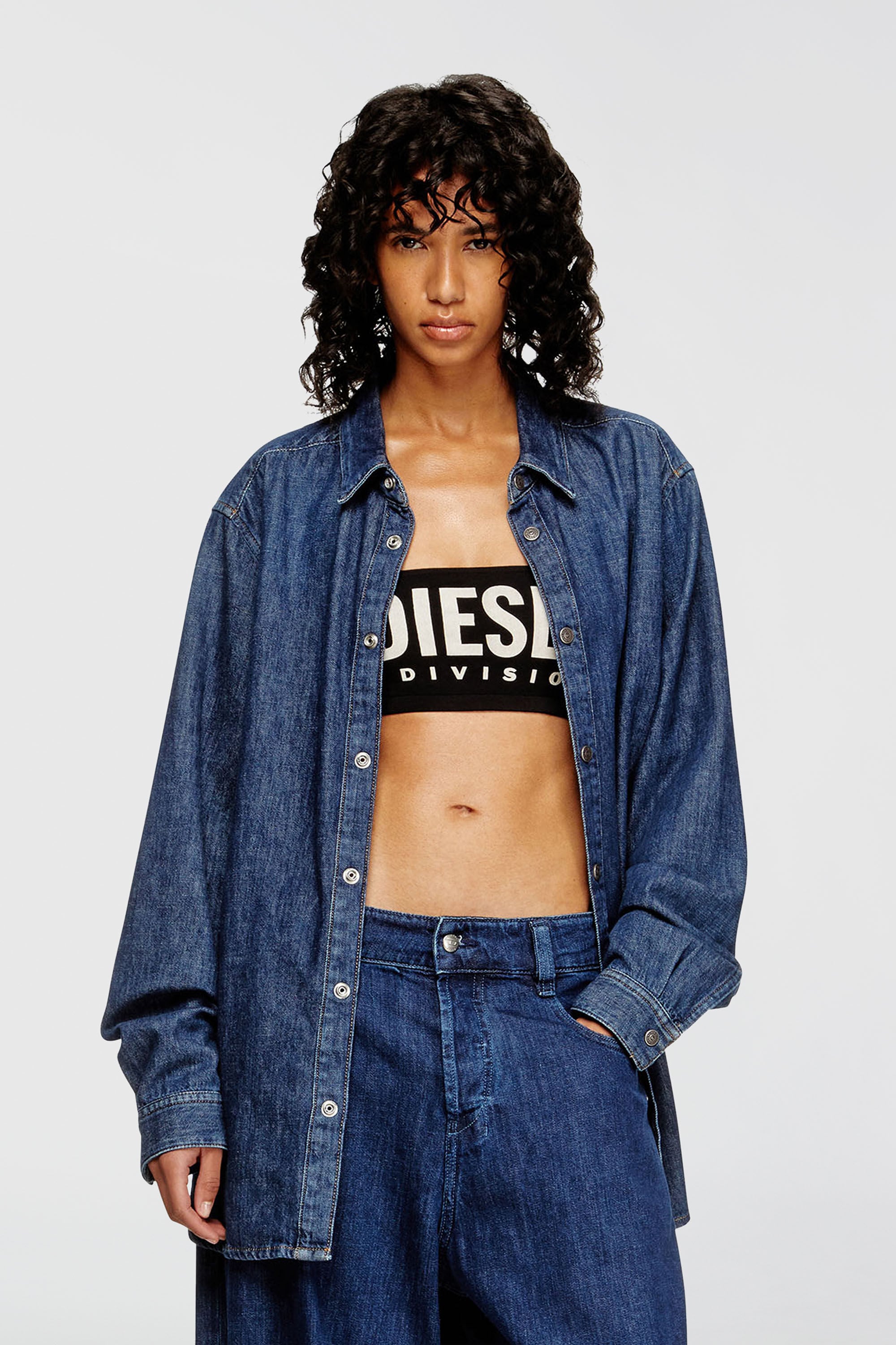Diesel - UFSB-MELANIE, Woman's Bandeau bra with Diesel logo in Black - 4