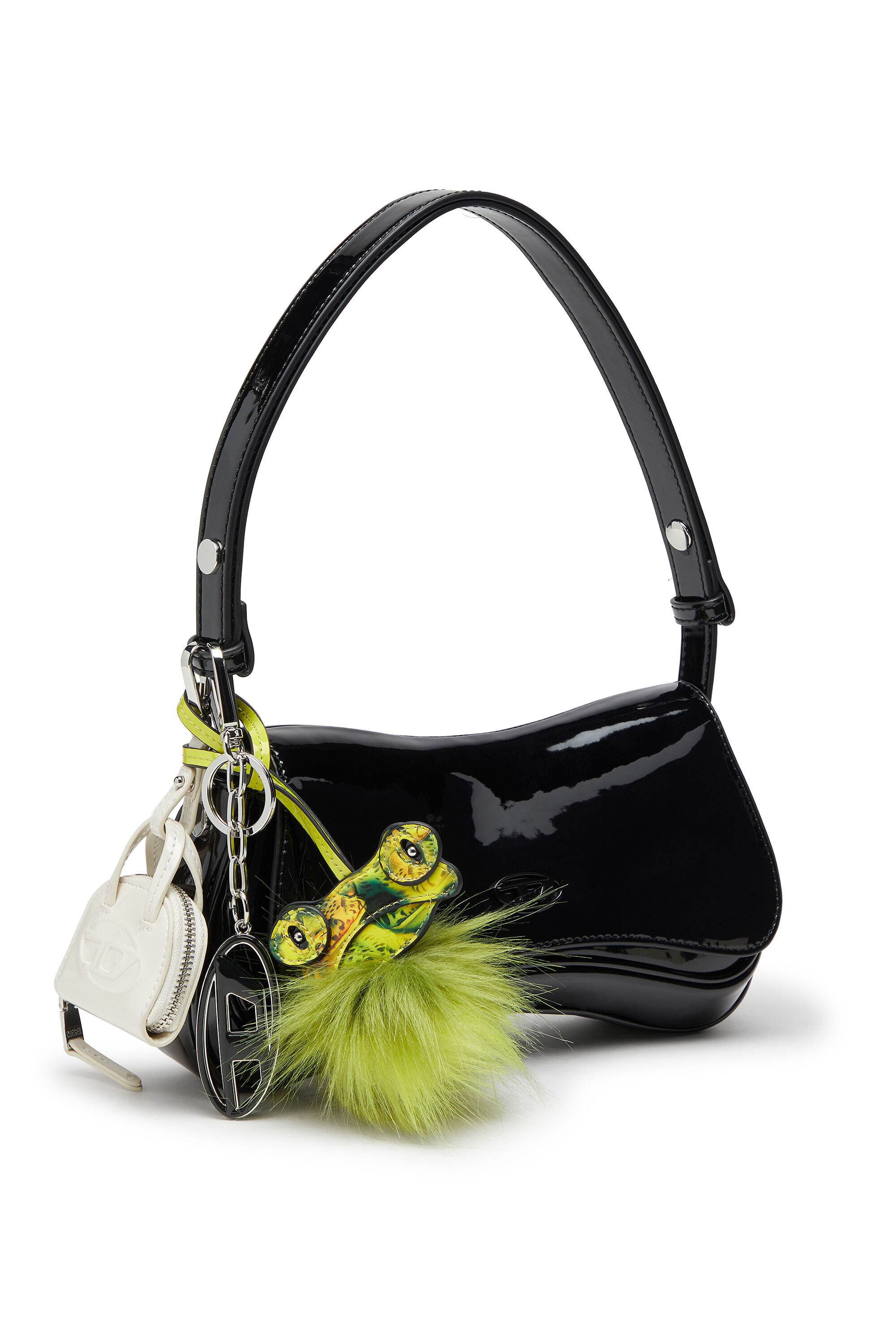 Diesel - 1DR DOME CHARMS, Female's Bag charm in glossy, crinkled naplak in White - 3