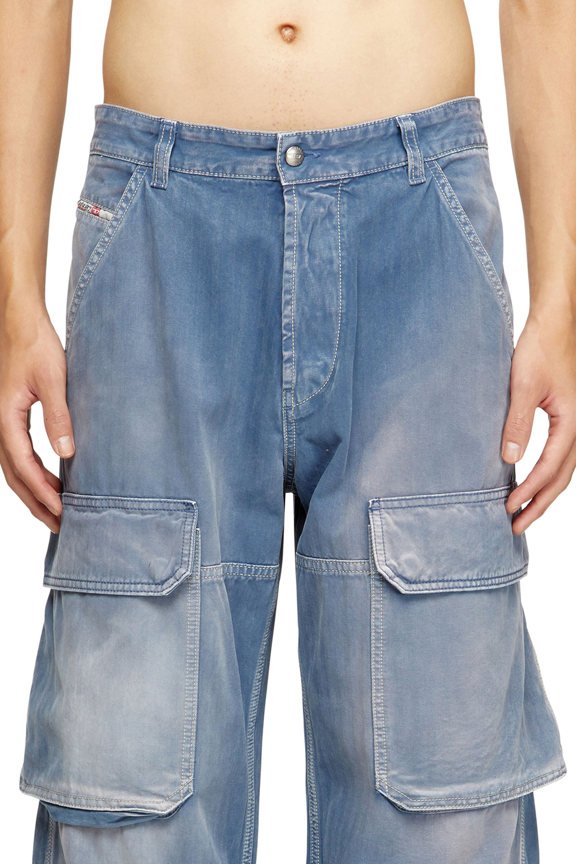 Diesel - Relaxed Jeans D-Touch 09M93 Homme, Bleu moyen - Image 5