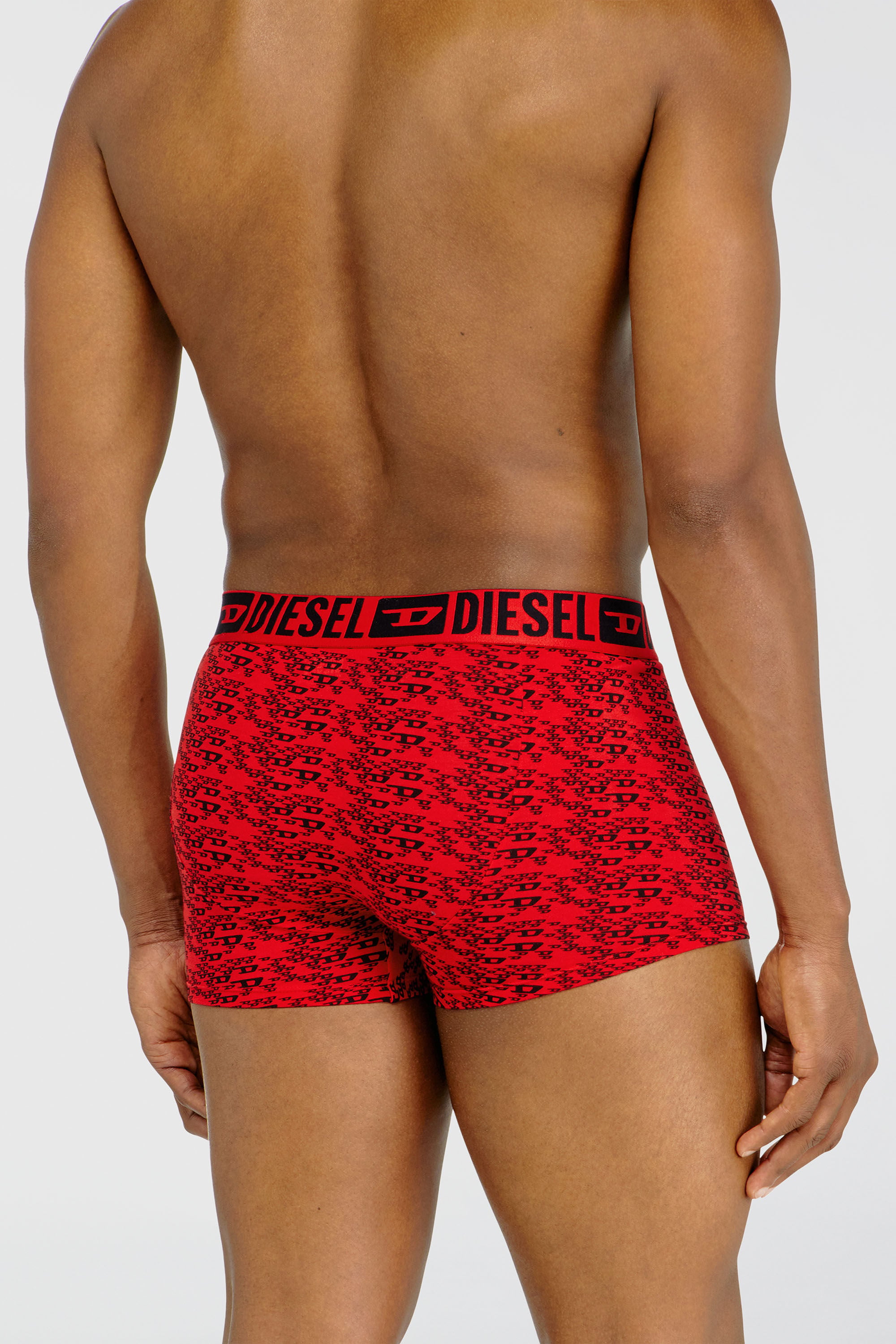 Diesel - MIKE-D-CORE-3PACK, Male's Set of three stretch cotton trunks with all-over print in Black/Red - 3