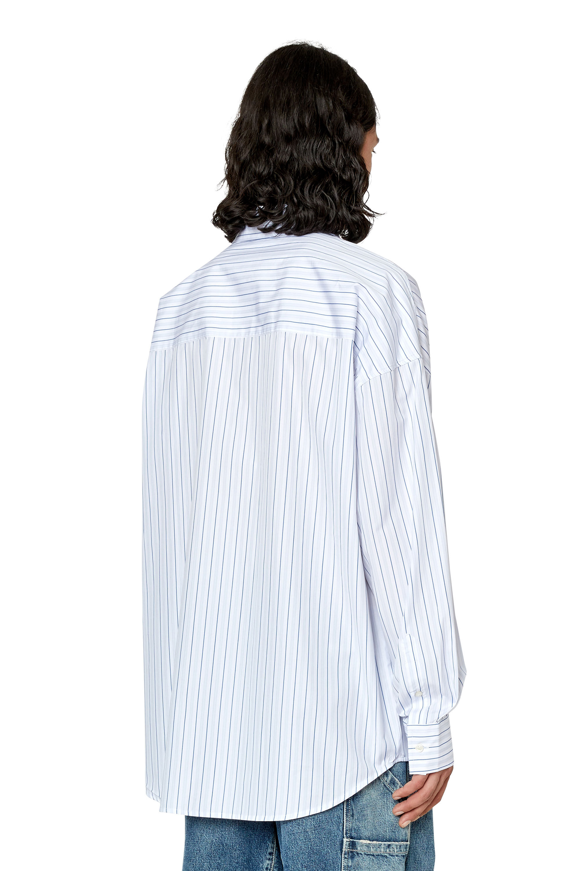 Diesel - S-DOUBLY-STRIPE, Chemise en coton fin avec motif à rayures Homme in Polychrome - 5
