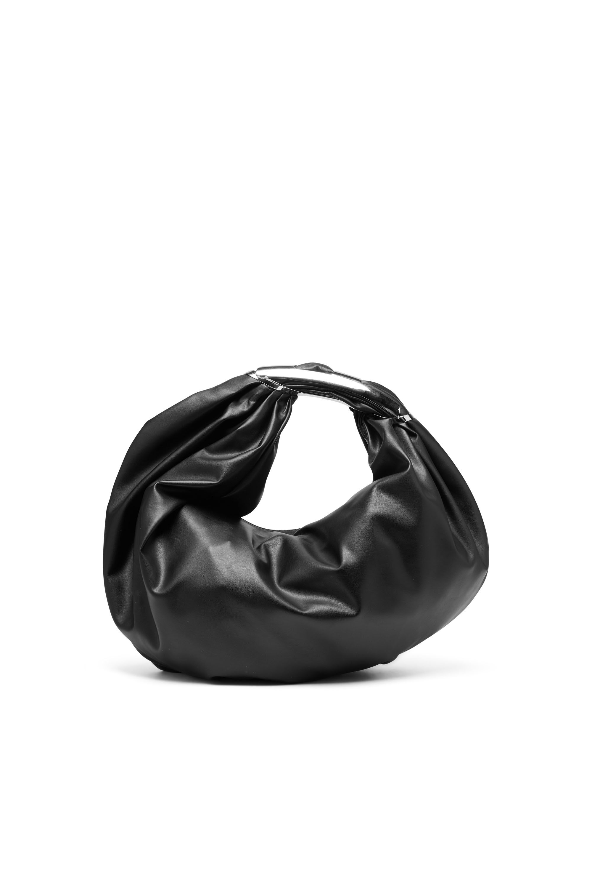 Diesel - GRAB-D HOBO M, Female's Grab-D M-Embellished hobo bag in stretch PU in Black - 3
