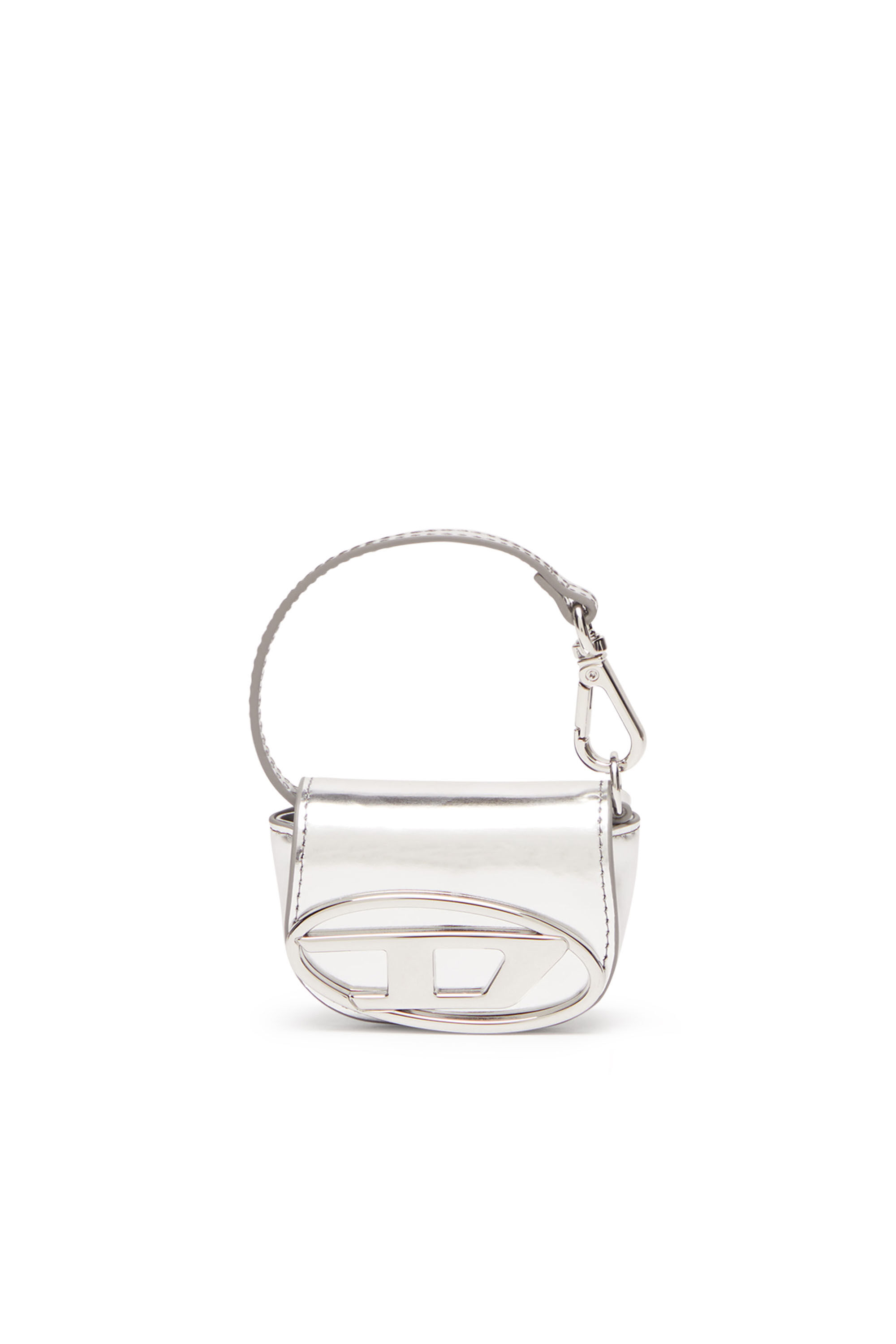 Women's Bag charm in metallic leather | Silver | Diesel