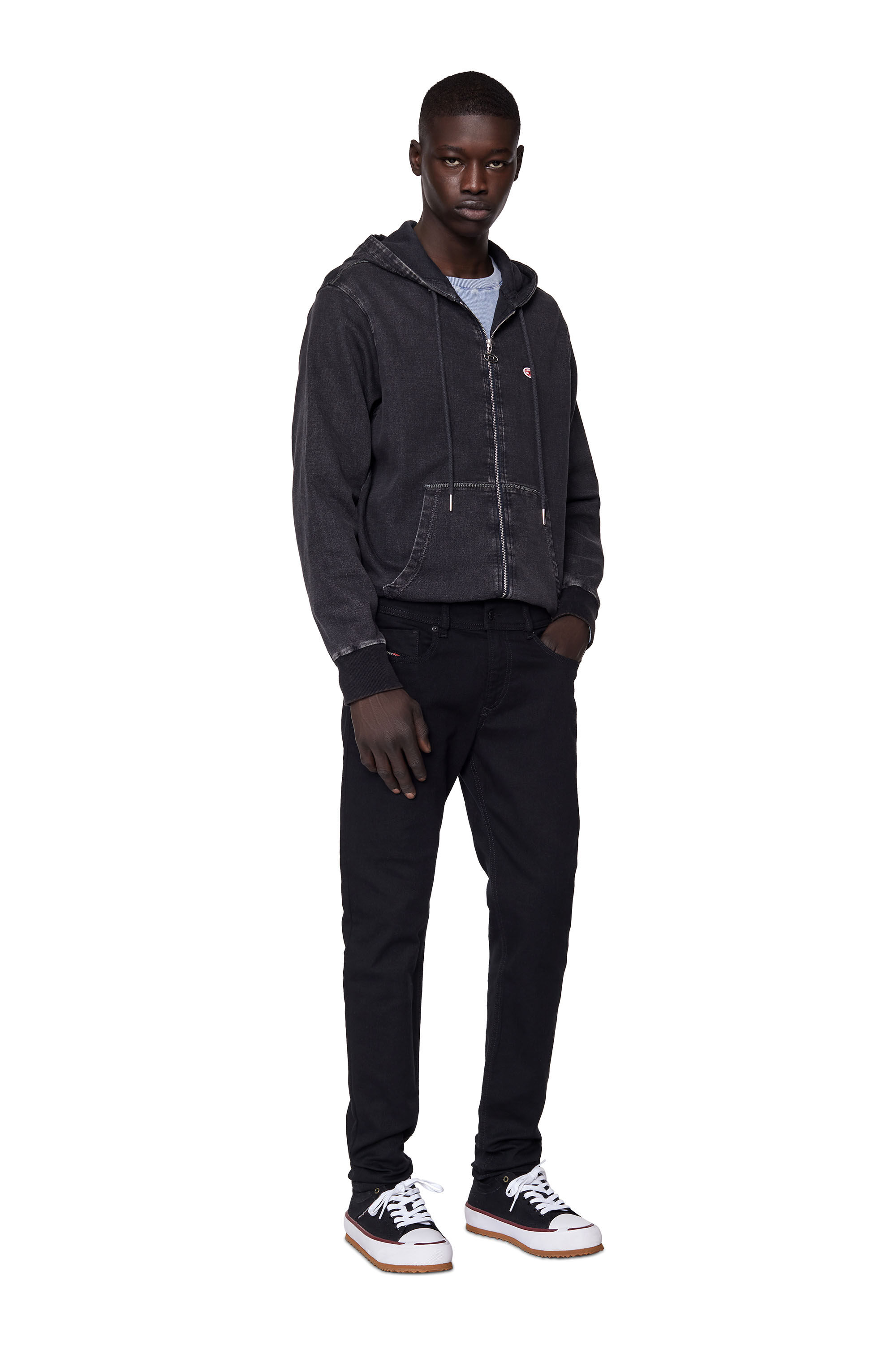 Diesel - S-PRINCIPIA MID, Male's High-top sneakers in denim with flag in Black - 8