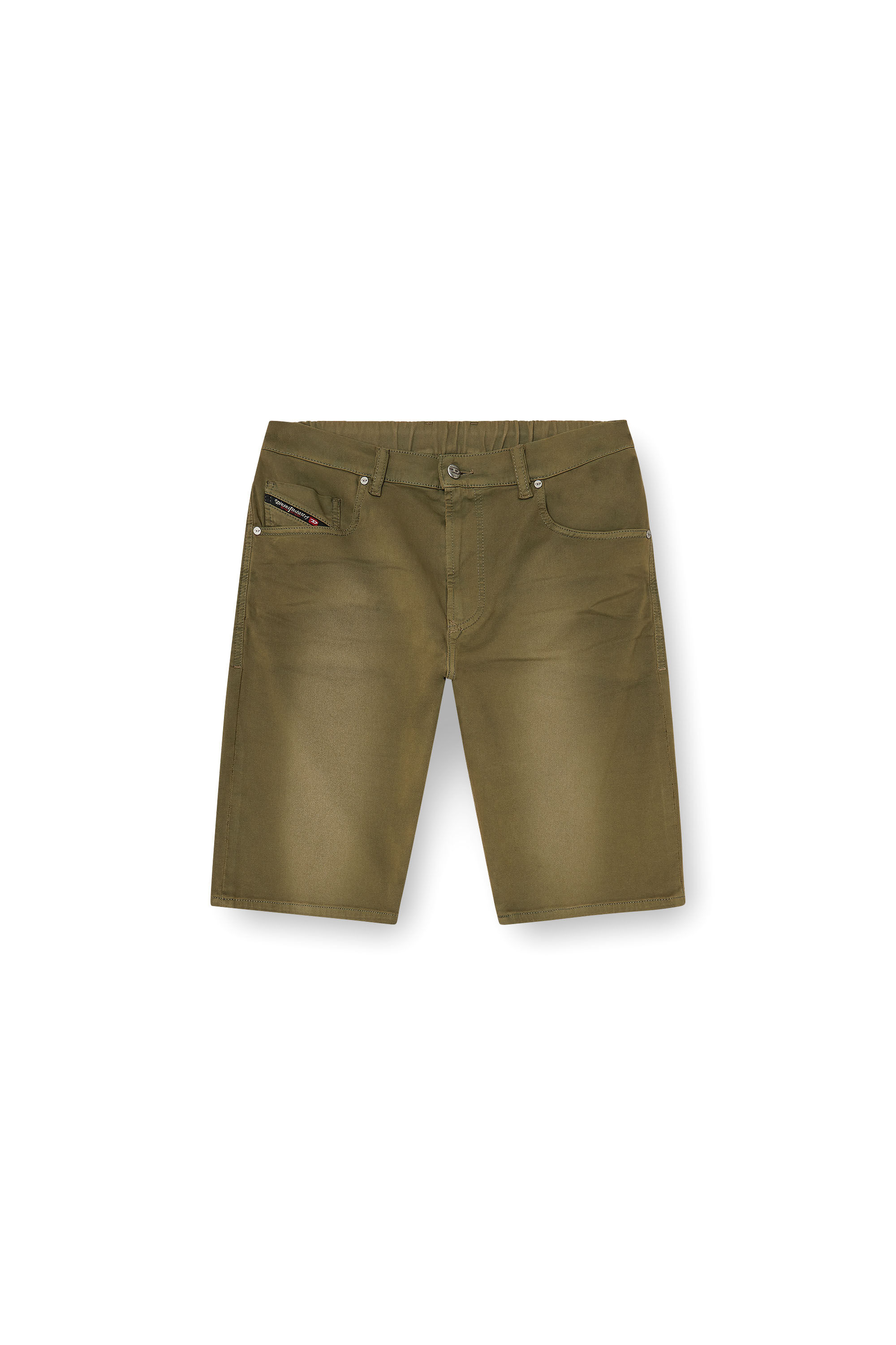 Diesel - 2033 D-KROOLEY-SHORT-BW JOGG, Man's Slim shorts in coloured denim in Military Green - 2